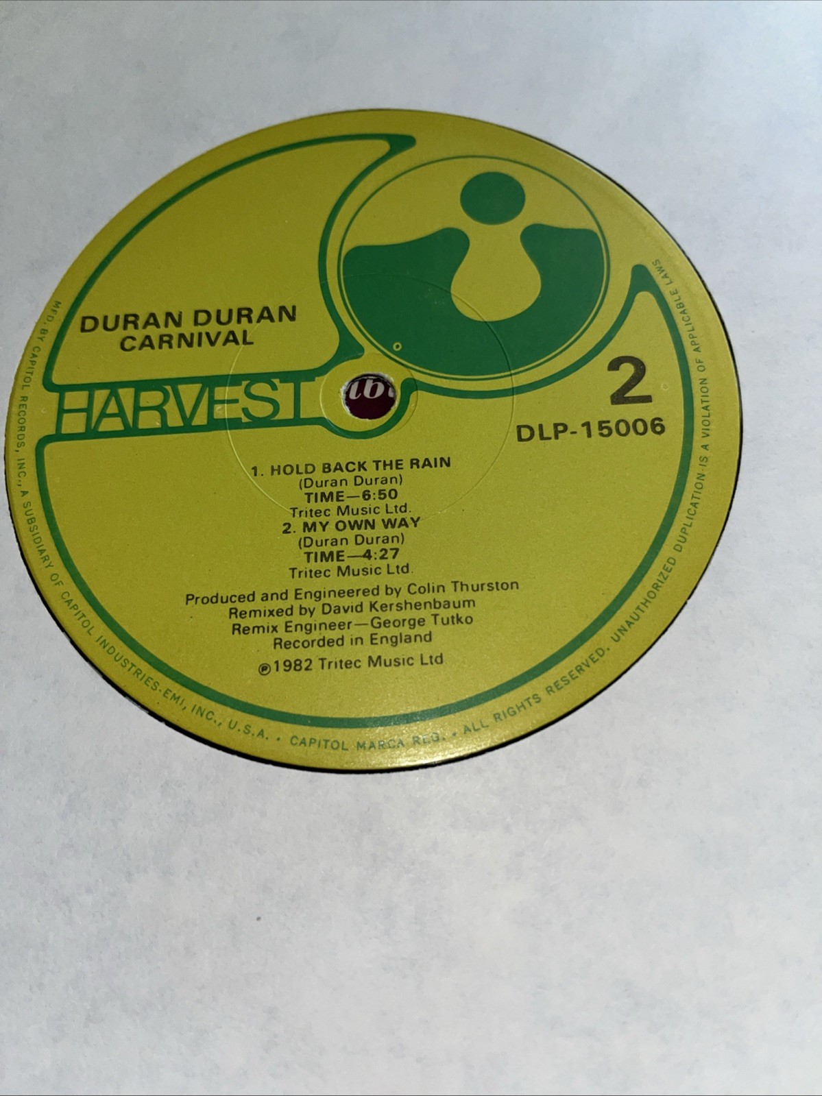 Duran Duran Carnival 12″ Vinyl Mini LP 4 Songs Record Harvest 1982 Girls On Film