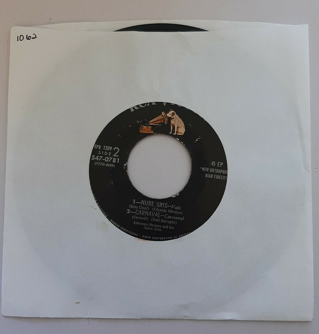 Aldemaro Romero Nube Gris / La Pampa y La Puna / Carnaval RCA VG 45RPM #1062