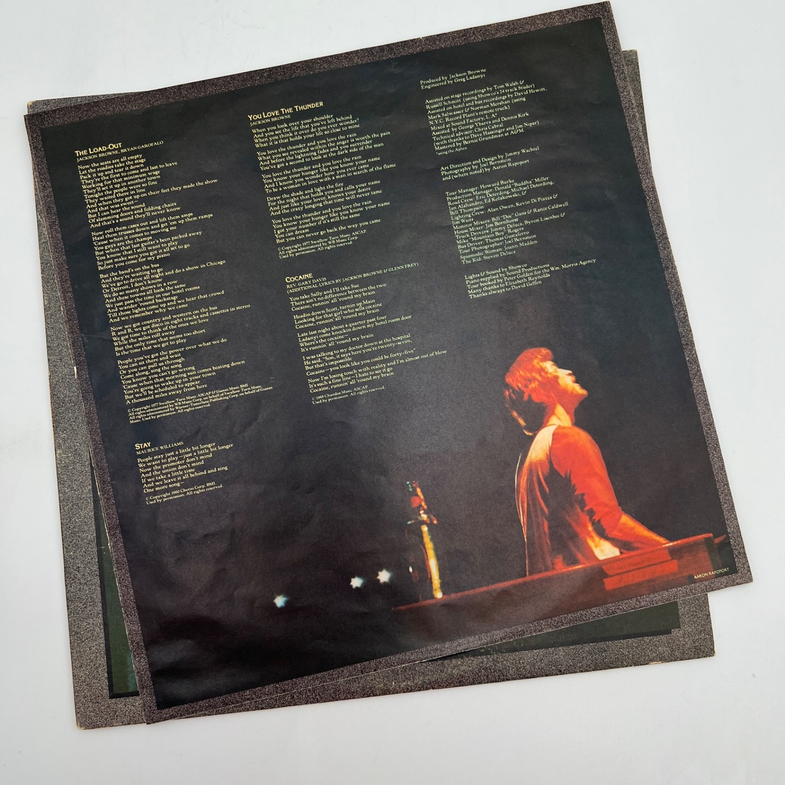 Jackson Browne – Running on Empty LP 1977 Asylum 6E-113 SP Vinyl + Inner Sleeve