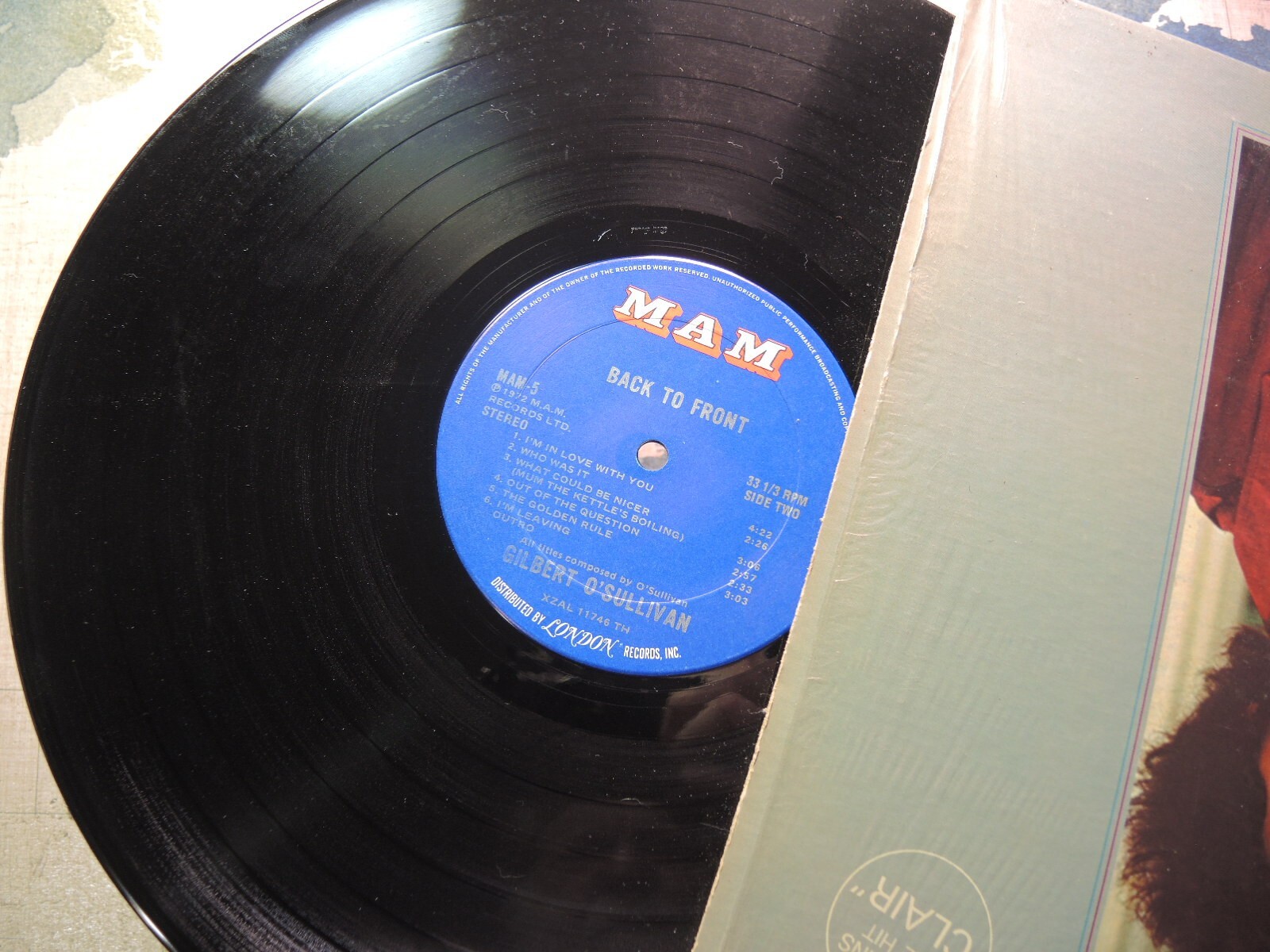 Gilbert O’Sullivan – Back To Front – Vinyl Record LP UK Import – EX