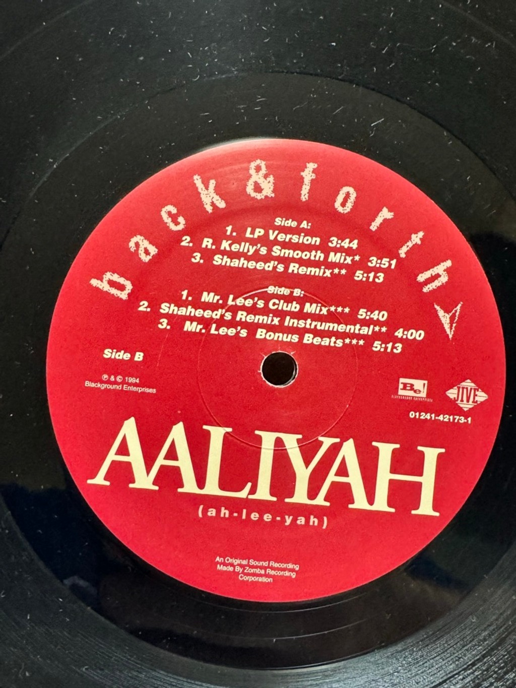 Aaliyah / Back & Forth Original 12″ Single (1994 JIve) R.Kelly