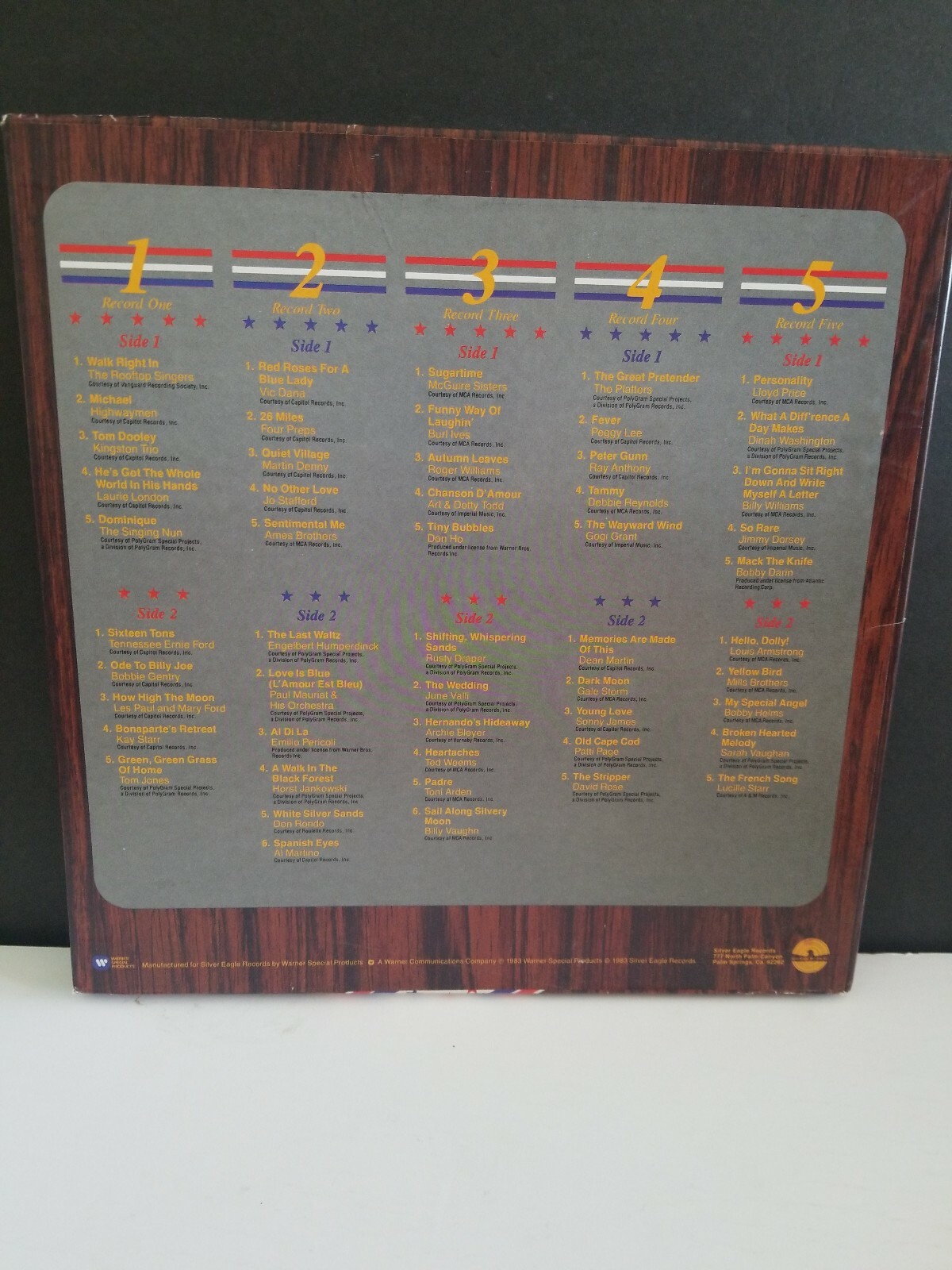 AMERICAN GOLD 52 CERTIFIED SOLID GOLD HITS SET OF 5 LP VINYL EXCELLENT TESTED