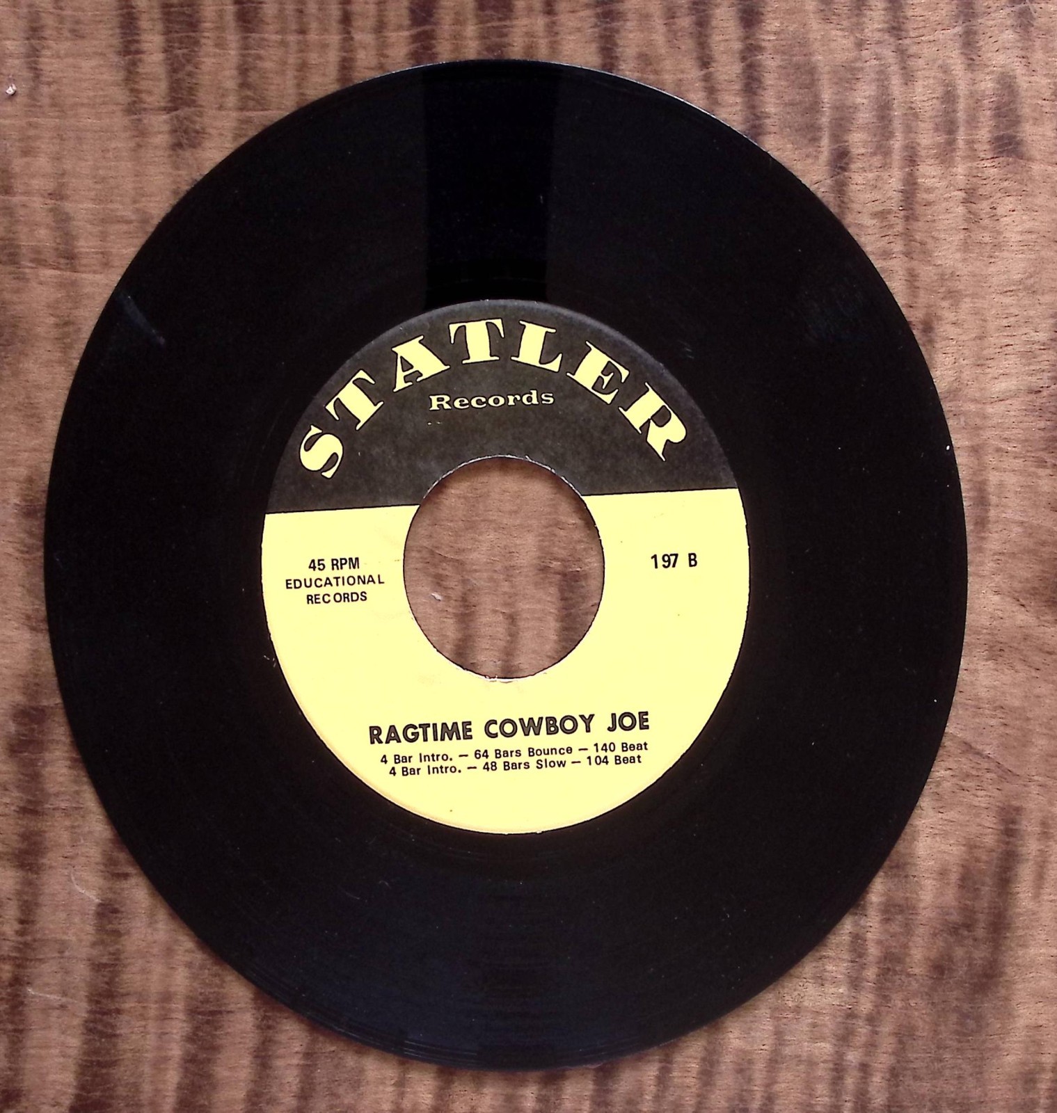 UNKNOWN ARTISTS JUNGLE DRUMS/RAGTIME COWBOY JOE STATLER RECORDS VINYL 45 84-9