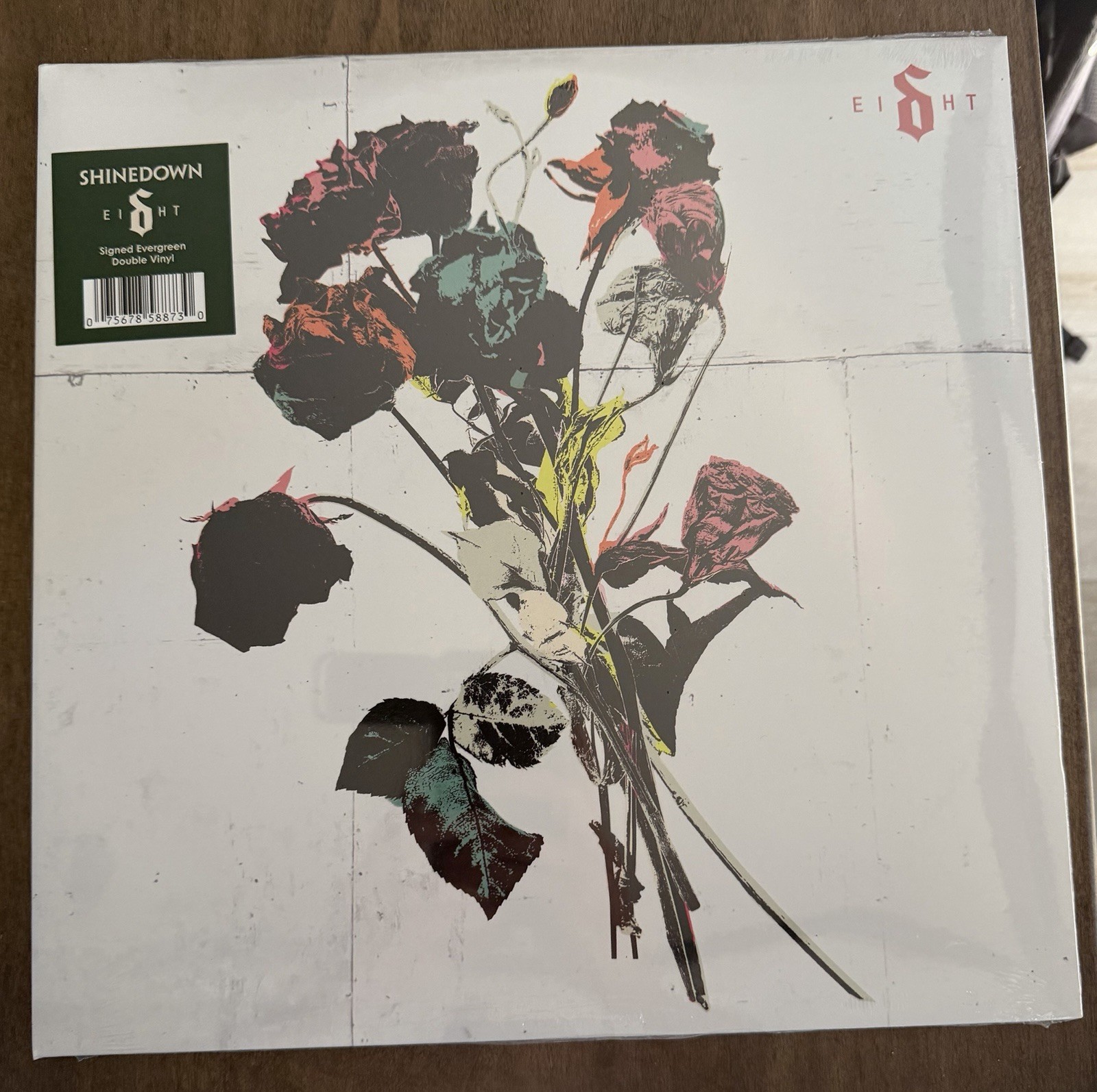 Shinedown EI8HT Eight Signed Insert Evergreen Vinyl LP Limited New Rare IN HAND