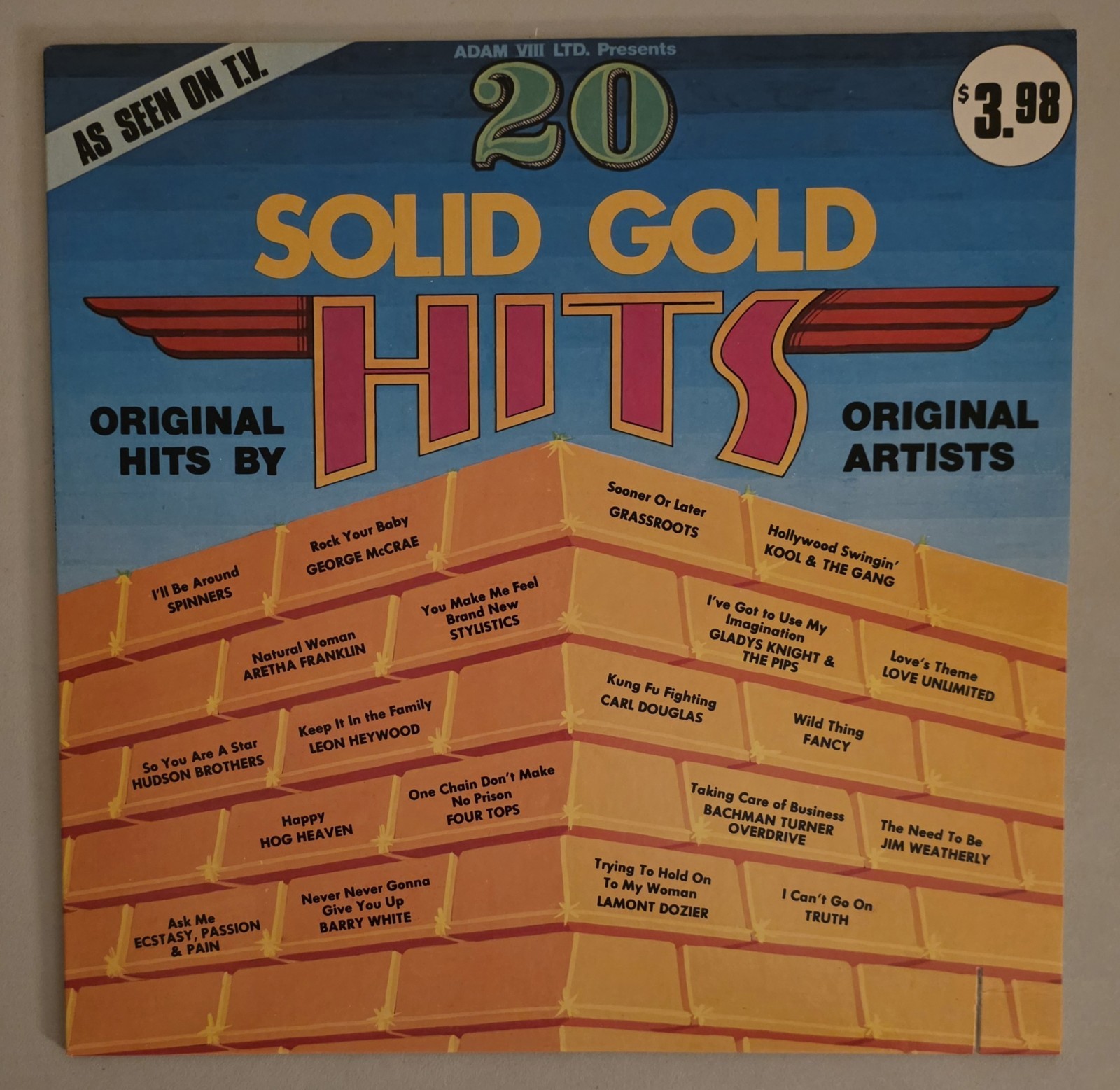 20 Solid Gold Hits Vinyl LP Record VG+ Kool & The Gang Spinners Four Tops