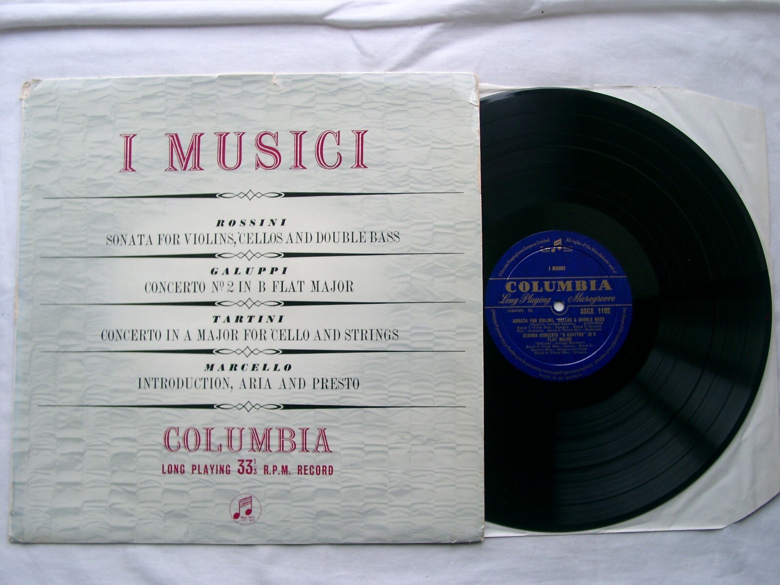 33CX1192 BG – I Musici – Sonatas, Violin, Cellos, Double Bass LP – 1950s UK MP3