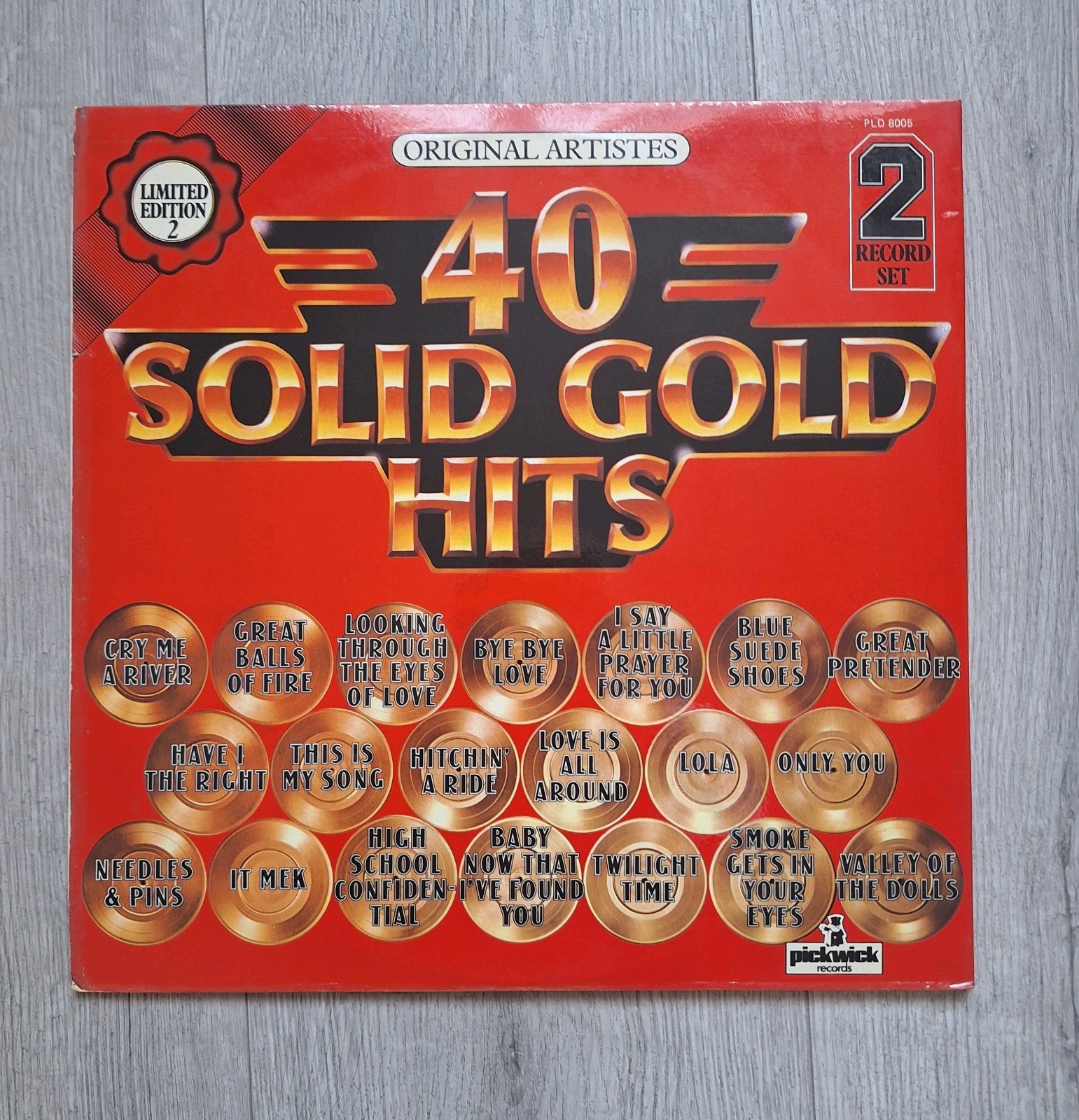 40 Solid Gold Hits Various Original Artists 12″ Vinyl Double LP Album 1974