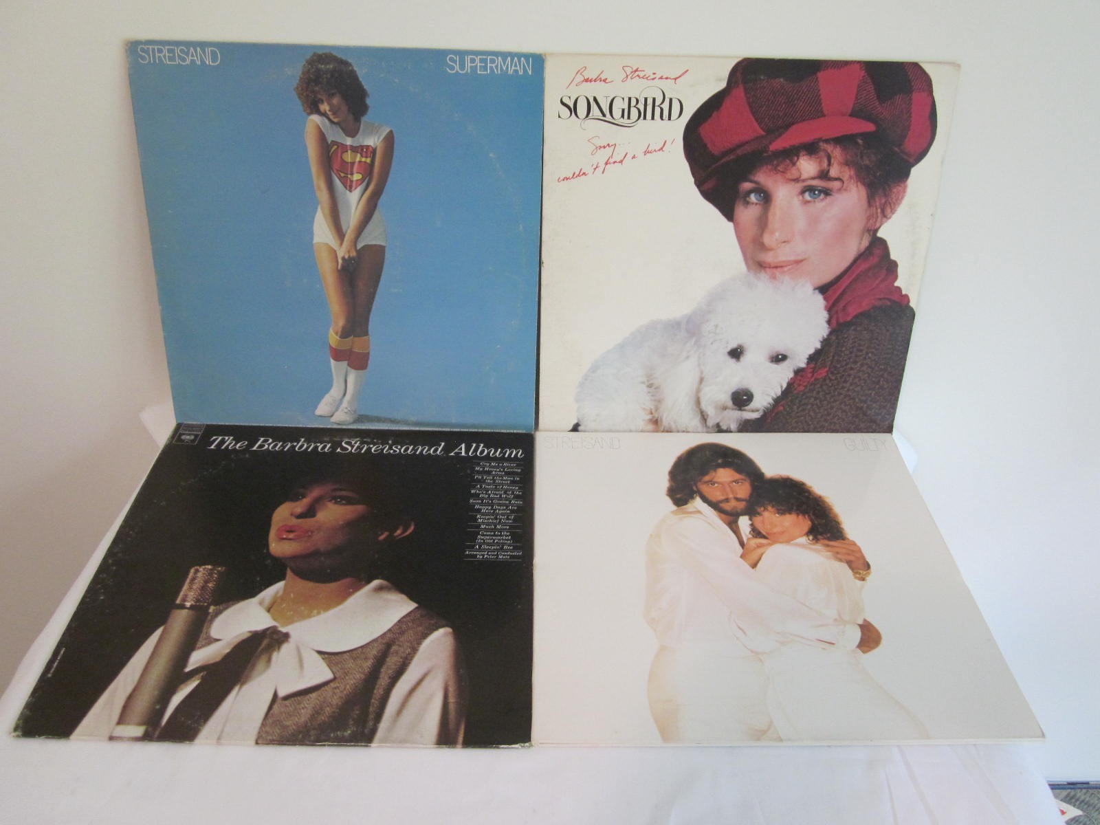 Lot Of 4 Barbra Streisand Vinyl LP Record Superman Guilty Songbird The Streisand