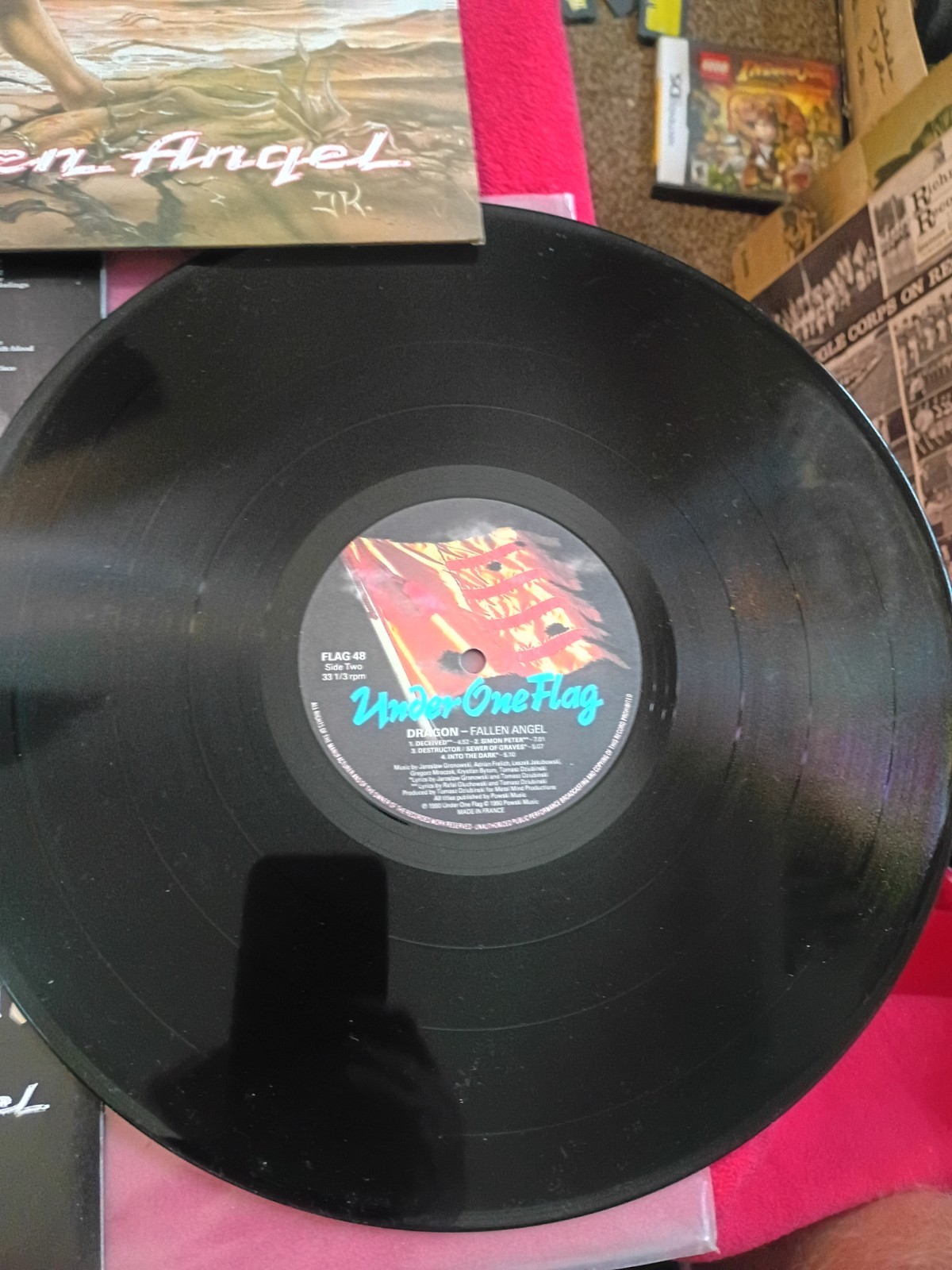 UK UNDER ONE FLAG LP RECORD /DRAGON/FALLEN ANGEL/ VINYL/ METAL ROCK Vintage Viny