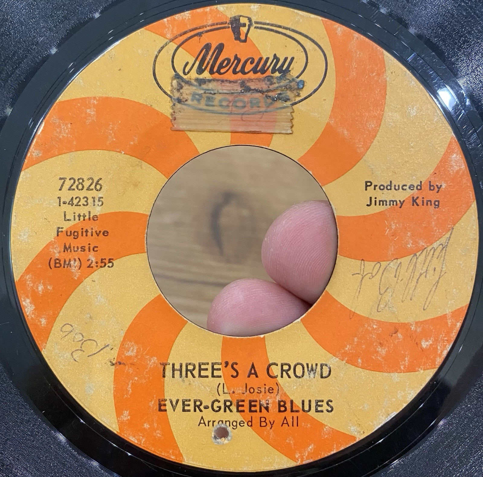 EVER-GREEN BLUES Three’s A Crowd 45 MERCURY Swirl VG++* PSYCH Garage PUNK Fuzz