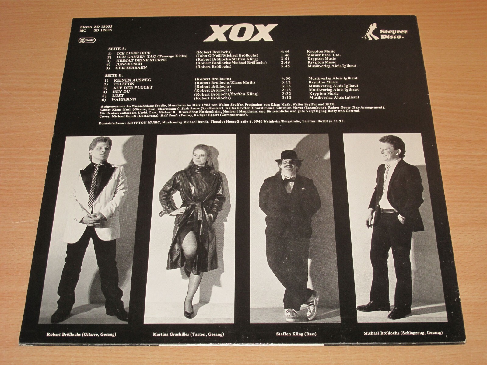 Xox Lp – Same / 1983 German Sd 18035 Steyrer Press New Wave in Mint