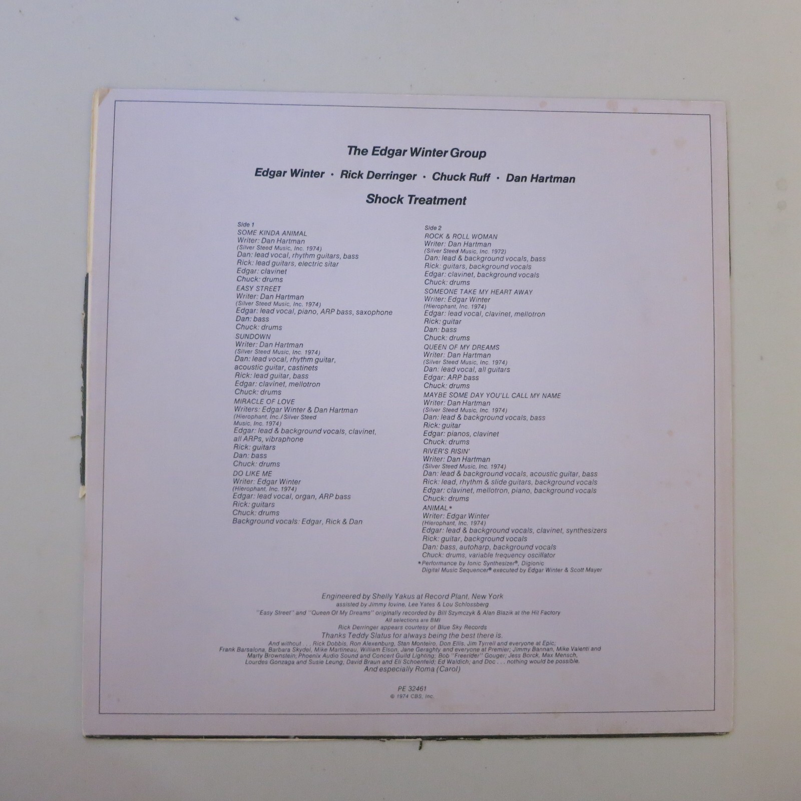 The Edgar Winter Group – Shock Treatment – Epic PE 32461 OG ’74 Hard Rock Blues