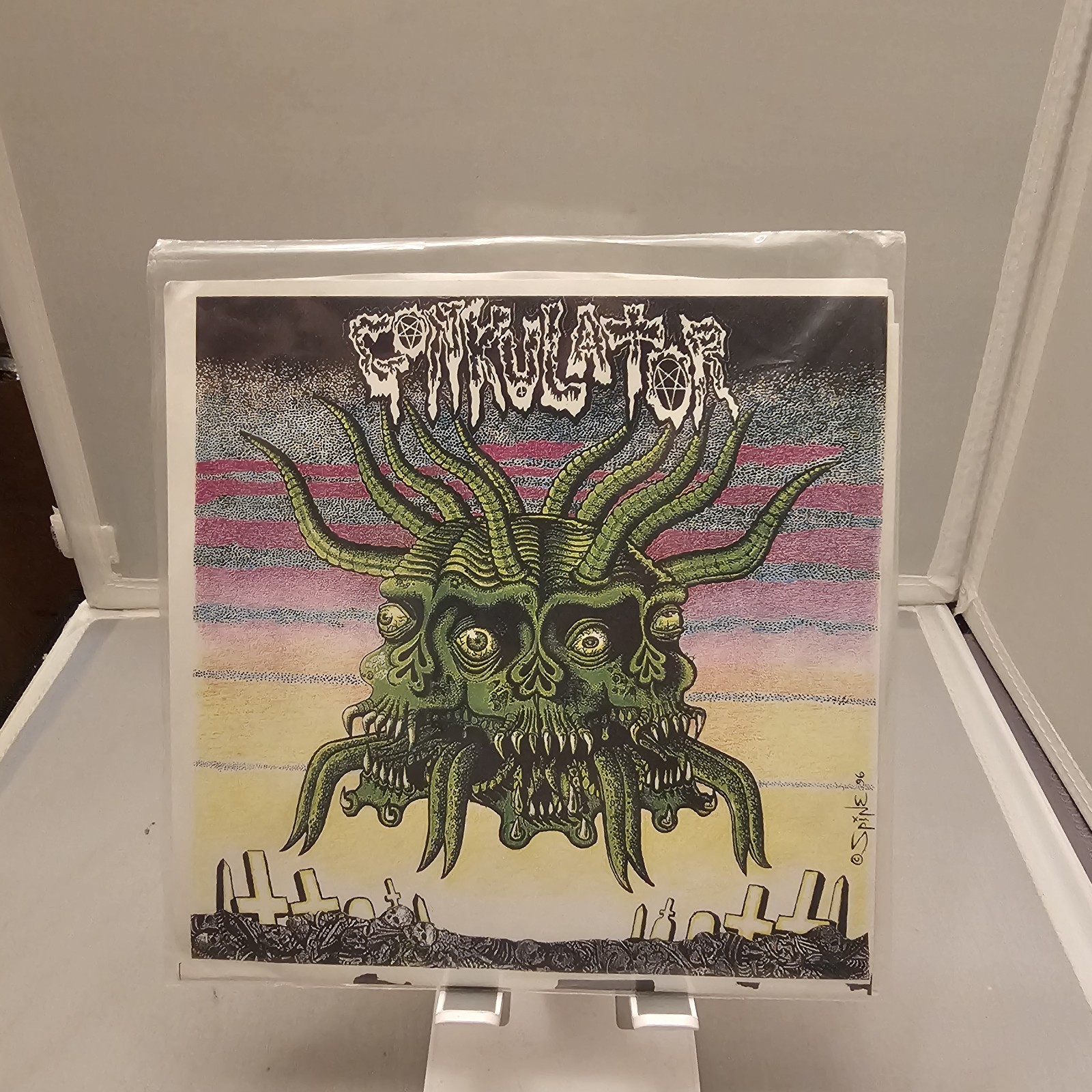 GONKULATOR FINAL EXIT SPLIT 7″ RARE BLUE VINYL BLACK METAL NOISE GRINDCORE