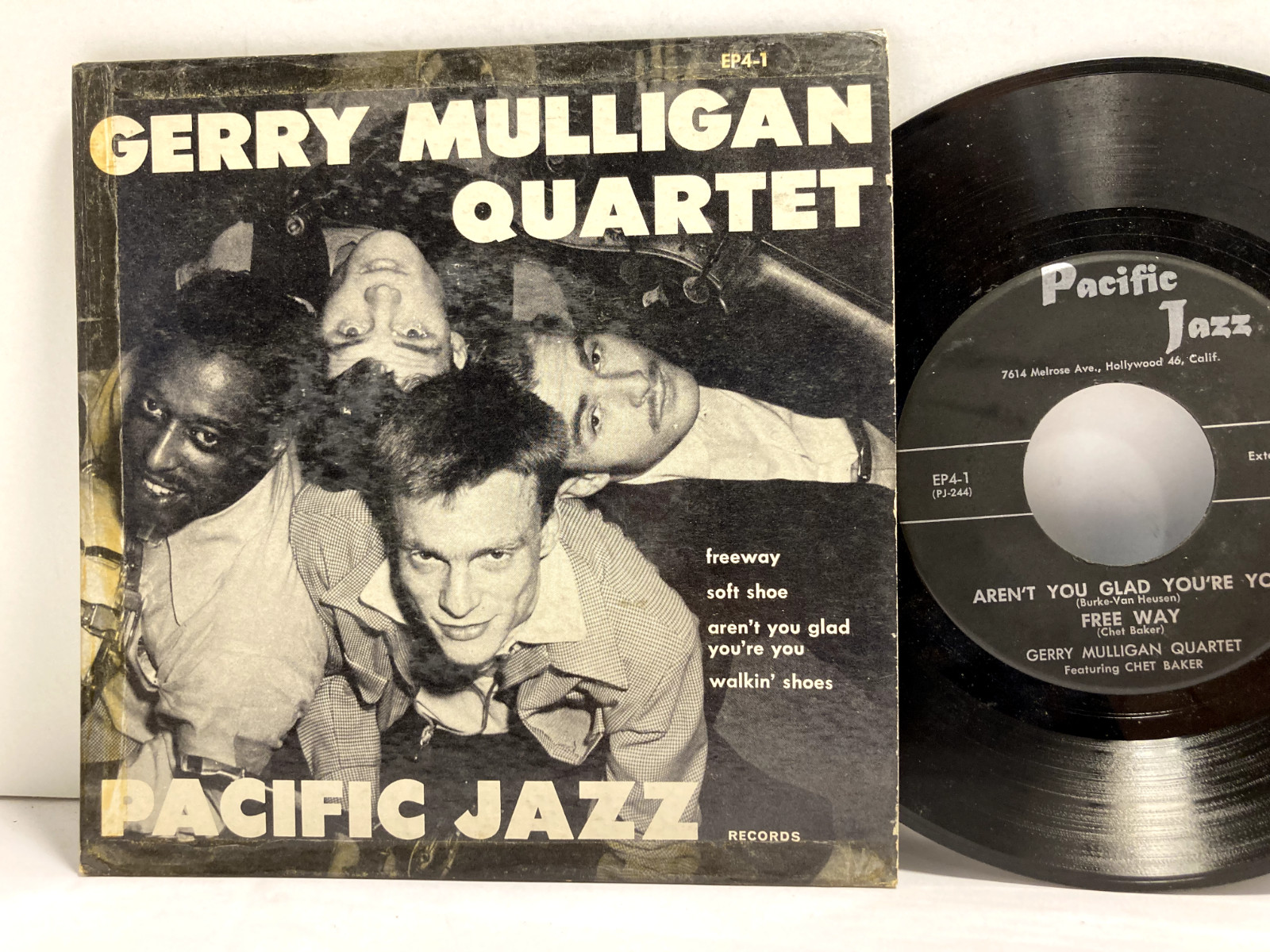 Gerry Mulligan Quartet EP4-1 45 RPM – Tested VG- Vinyl + Sleeve – F1