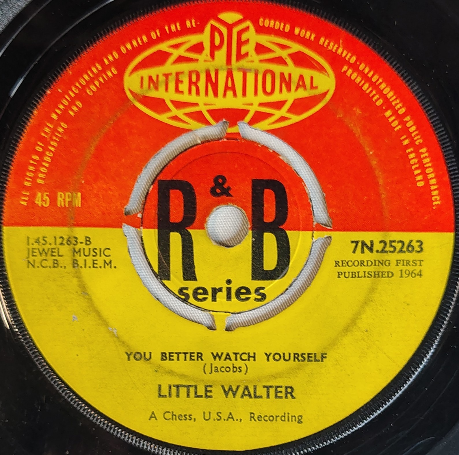 BLUES 45 Little Walter MY BABE – YOU BETTER WATCH YOURSELF 1964 Pye PROMO VG+