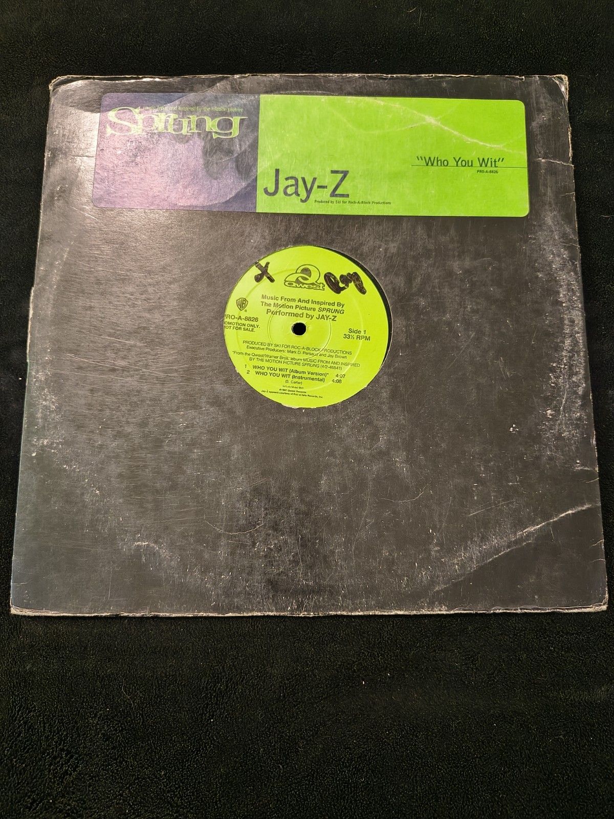 Jay-Z – Who You Wit 12” Promo Vinyl | Sprung Soundtrack | Hip Hop