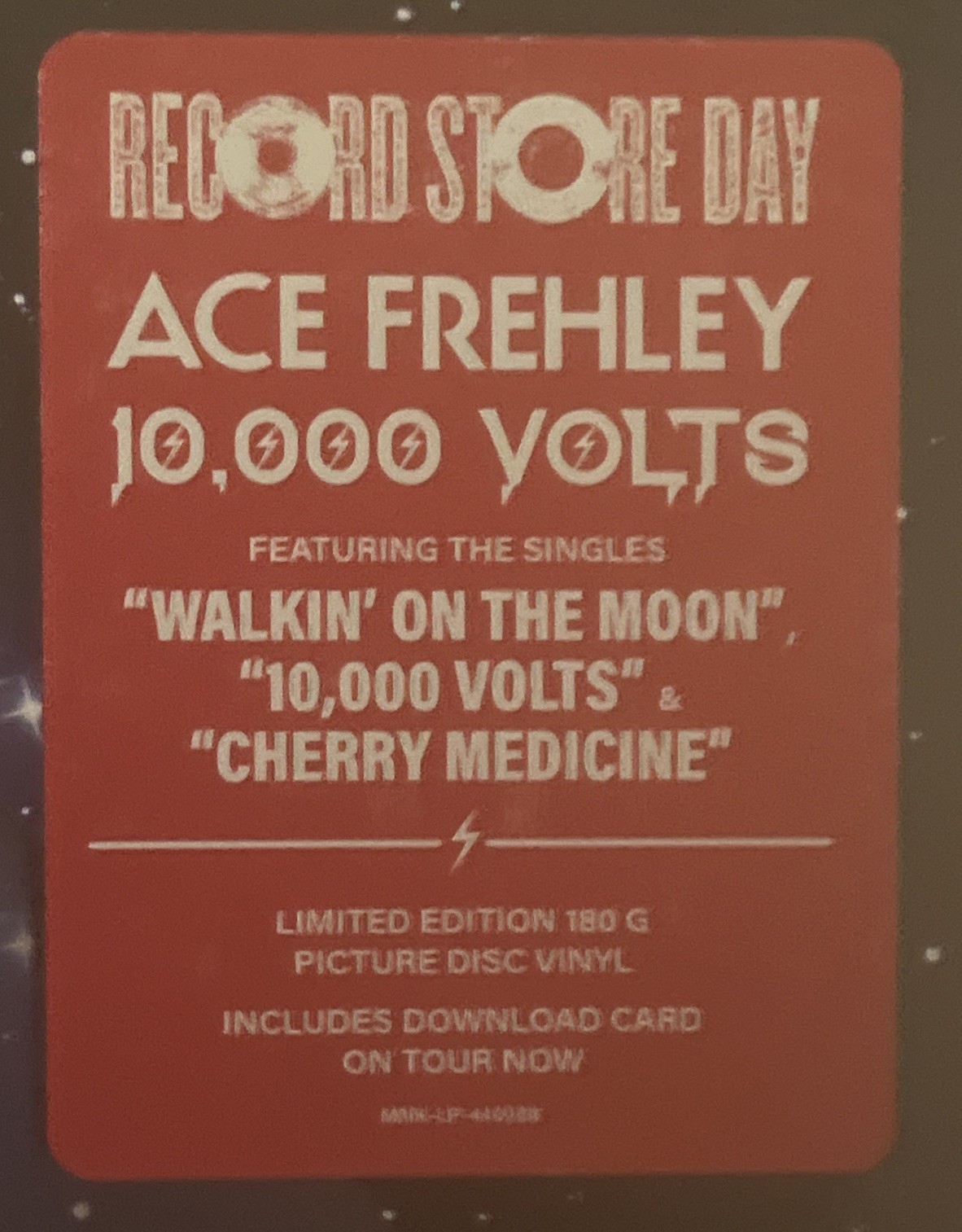 ACE FREHLEY 10,000 VOLTS 2024 RSD LIMITED EDITION PICTURE DISC VINYL NEW LP