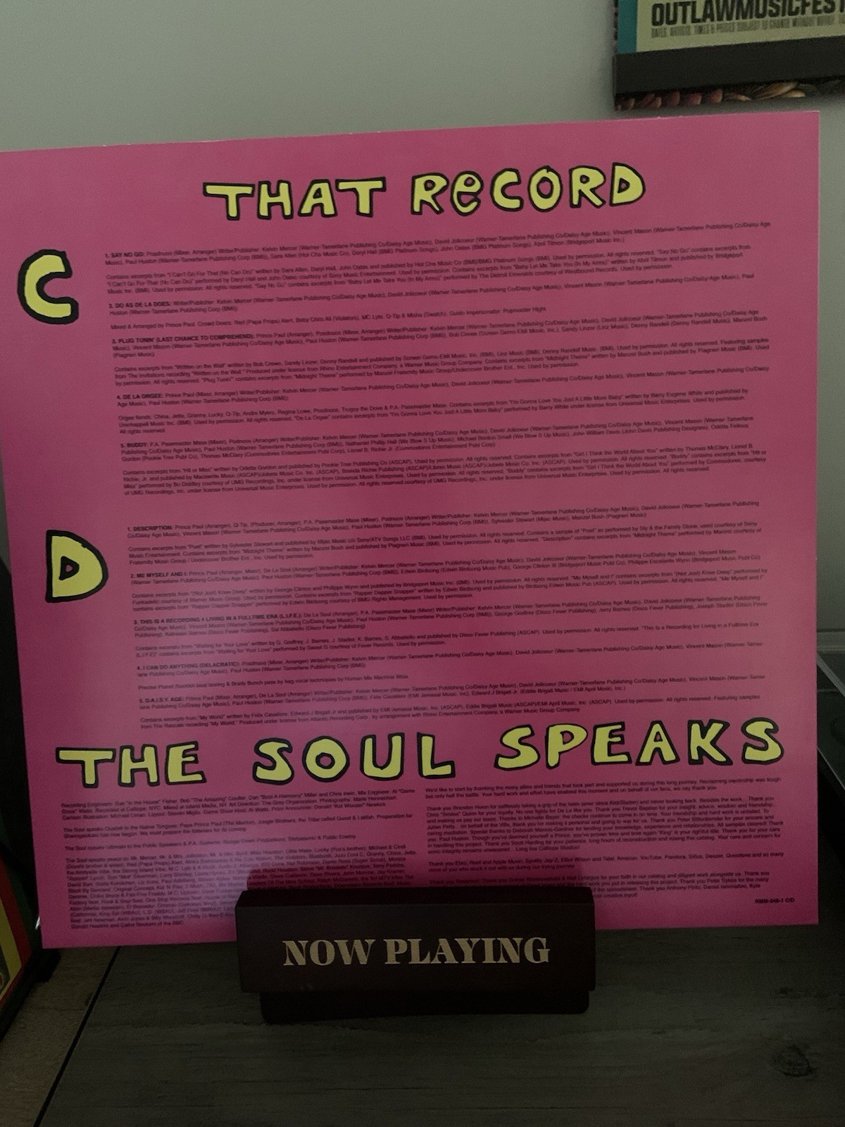 De La Soul 3 Feet High & Rising 2023 Reissue Magenta Vinyl, 2 LPS