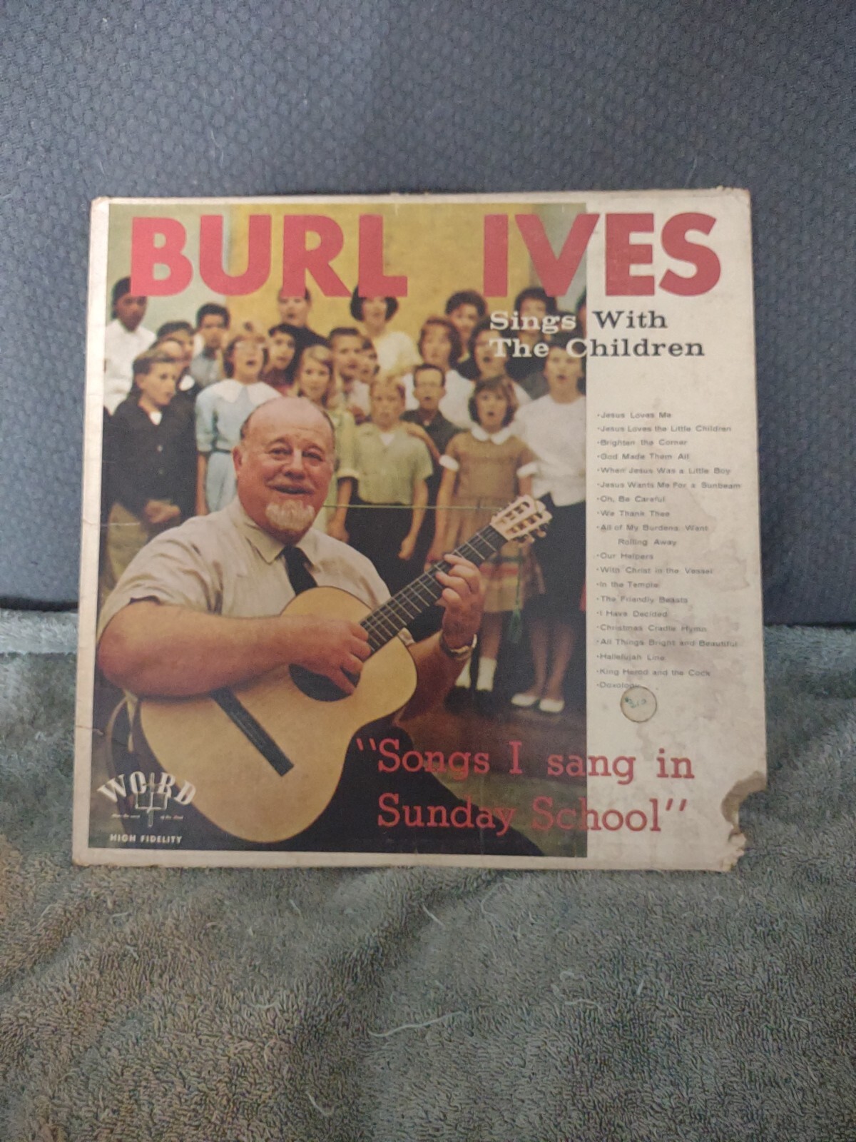 BURL IVES Sings with the Children Songs I Sung In Sunday School LP Case