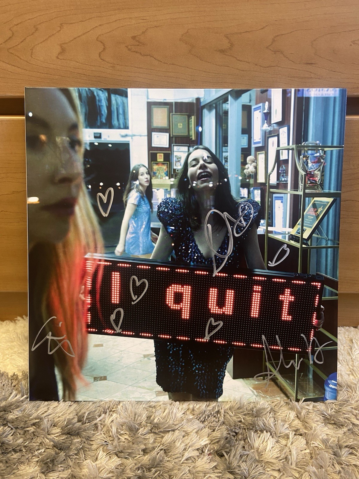 Haim I Quit Light Blue Vinyl Signed Autographed WITH HEARTS ❤️❤️
