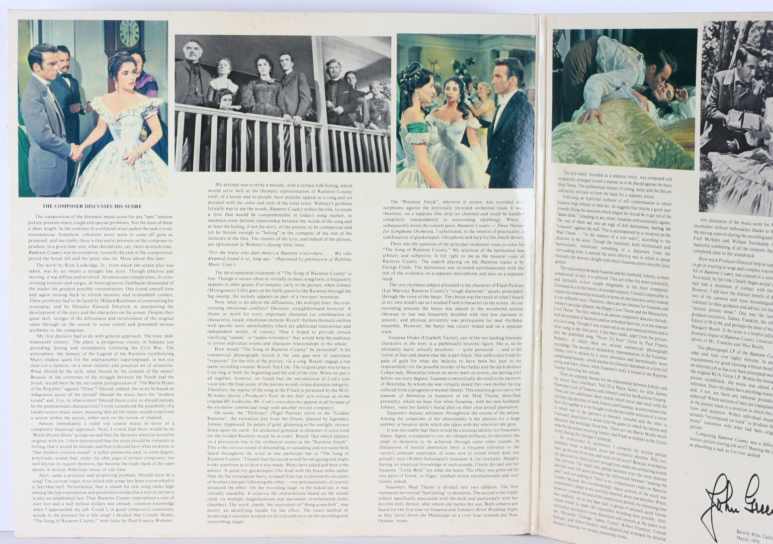 Double LP Soundtrack – RAINTREE COUNTY – Johnny Green – Entr’acte Stereo (3)
