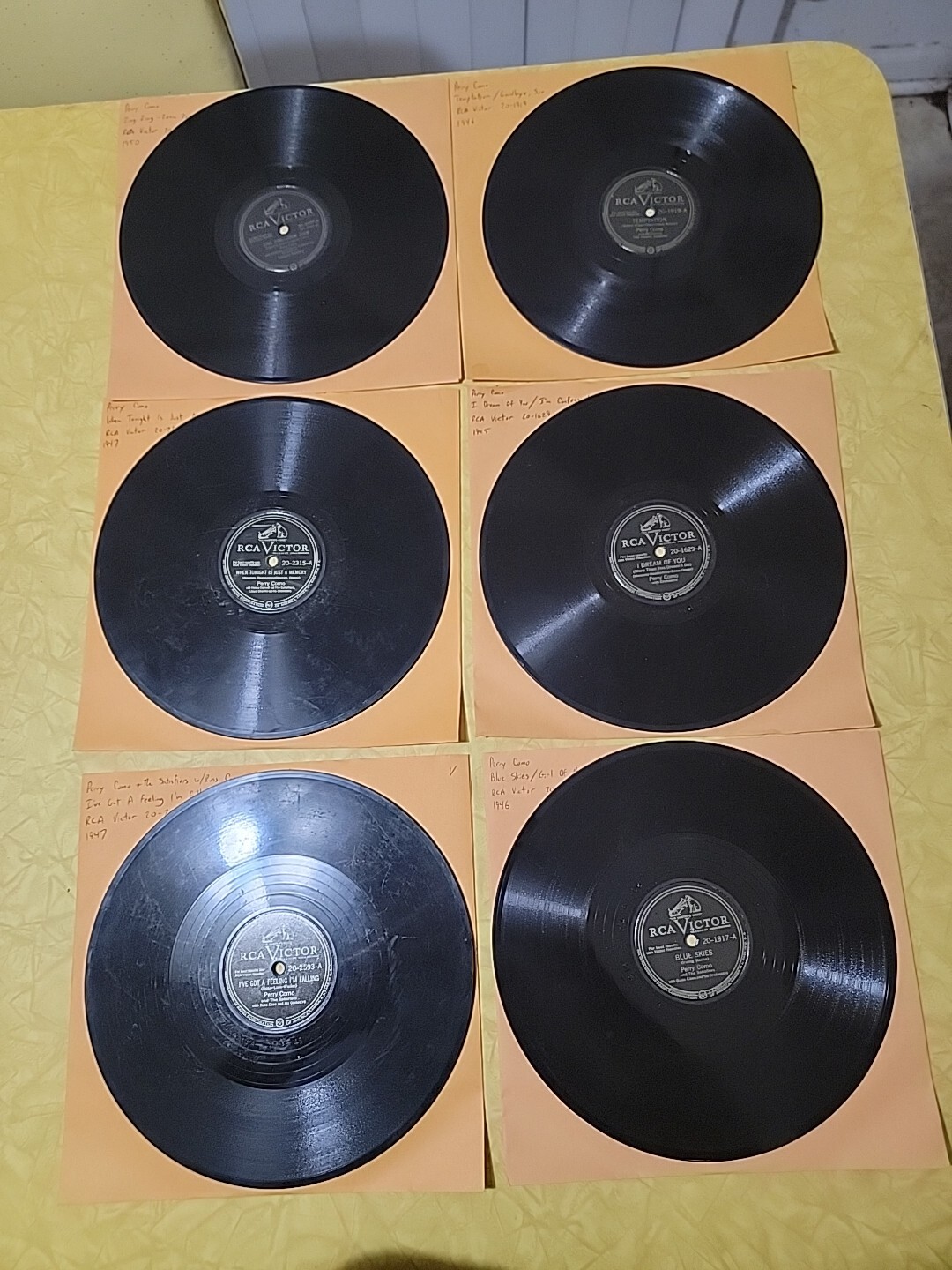 Lot of 6 Vintage 78RPM Records Perry Como