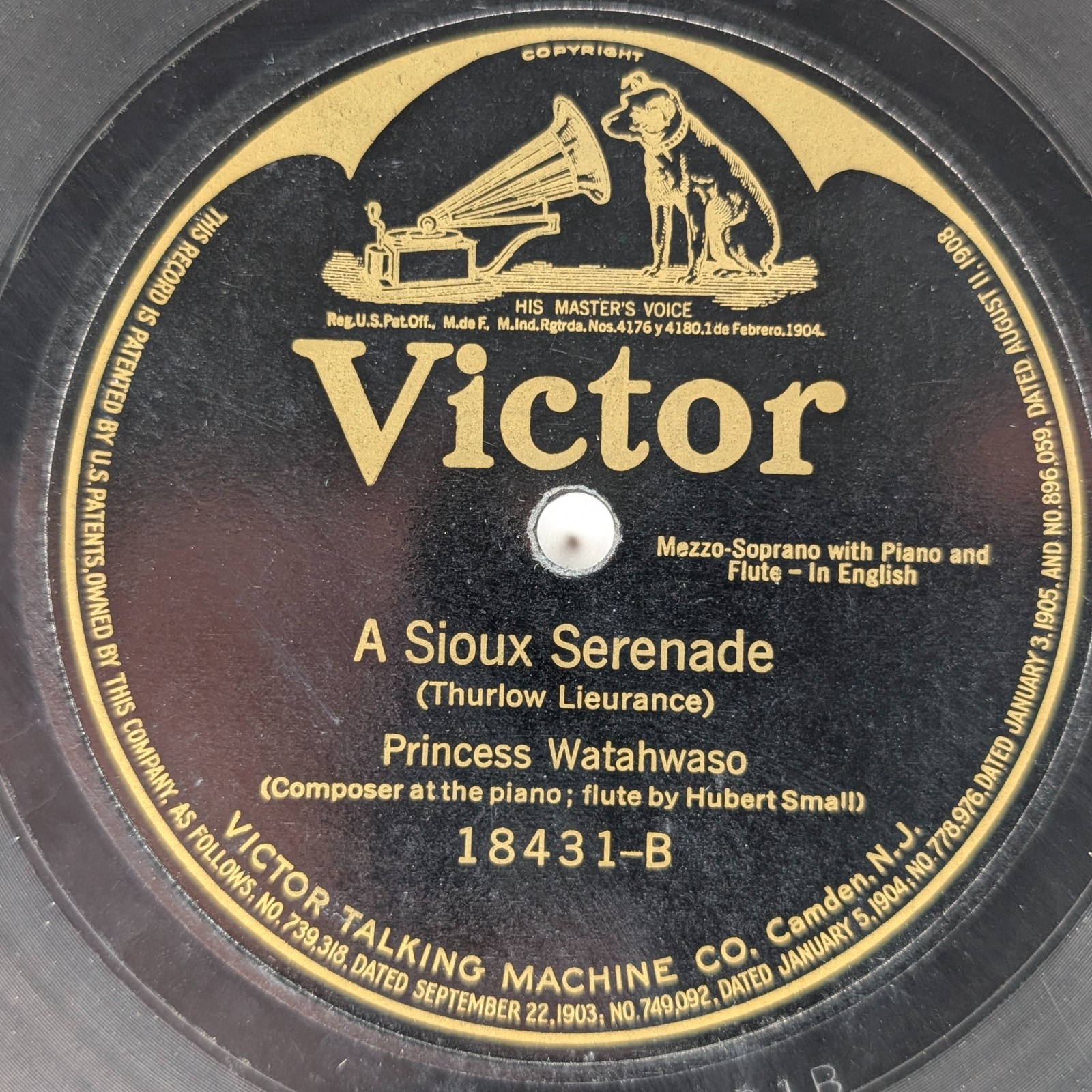 1918 Princess Watahwaso Victor 78 RPM Waters of Minnetonka / Sioux Serenade