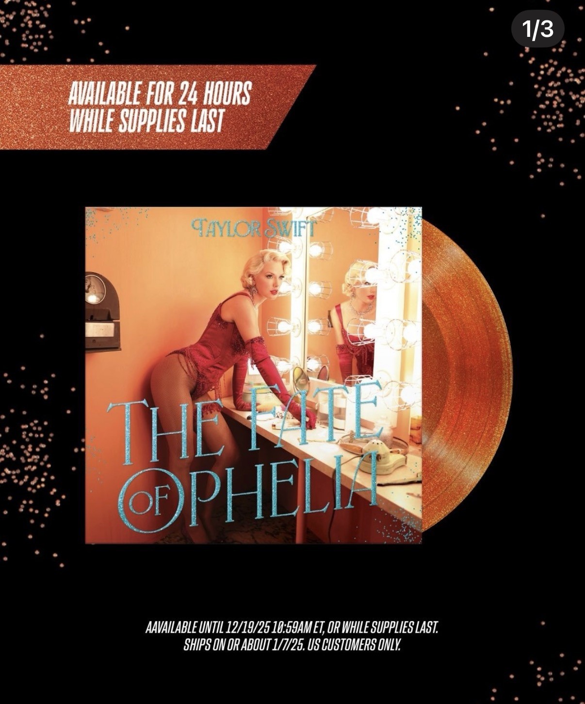 Taylor Swift – The Fate of Ophelia 7” Single Vinyl New/Never Played
