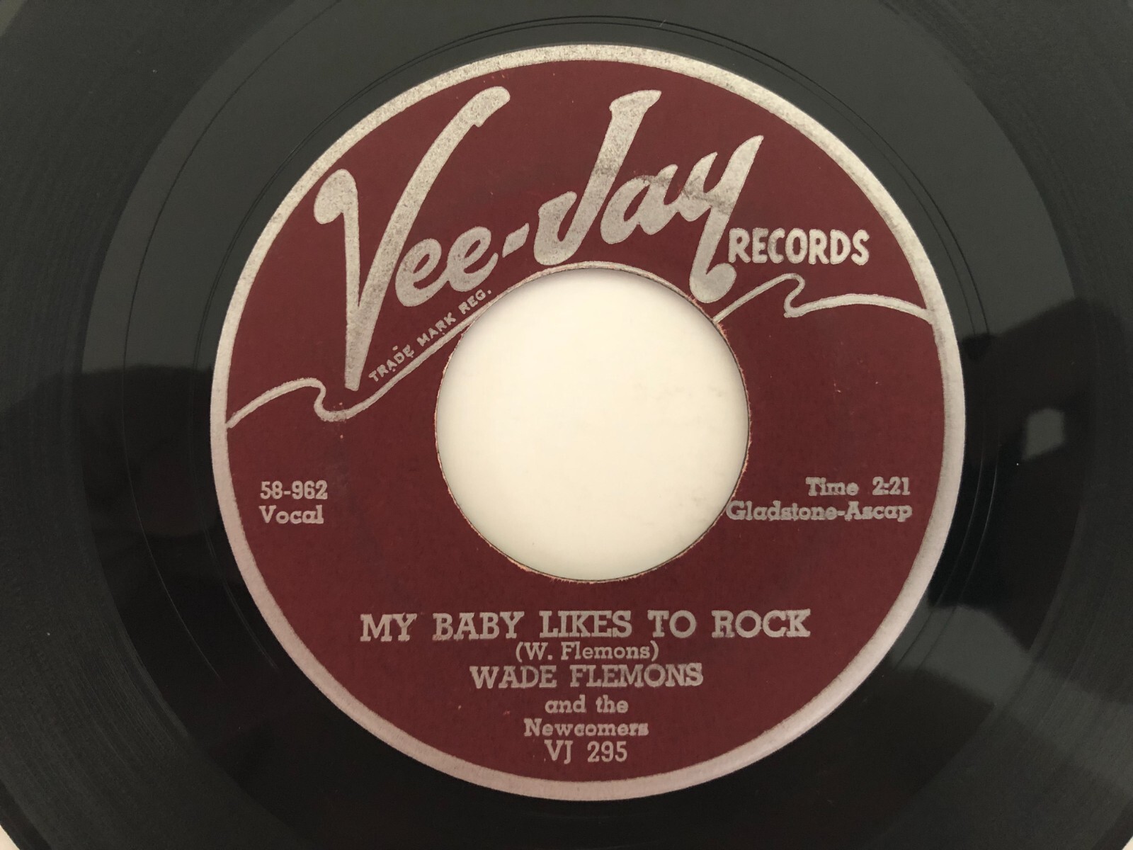 Doo Wop R&B 45 WADE FLEMONS My Baby Likes To Rock/Here I Stand VEE JAY hear