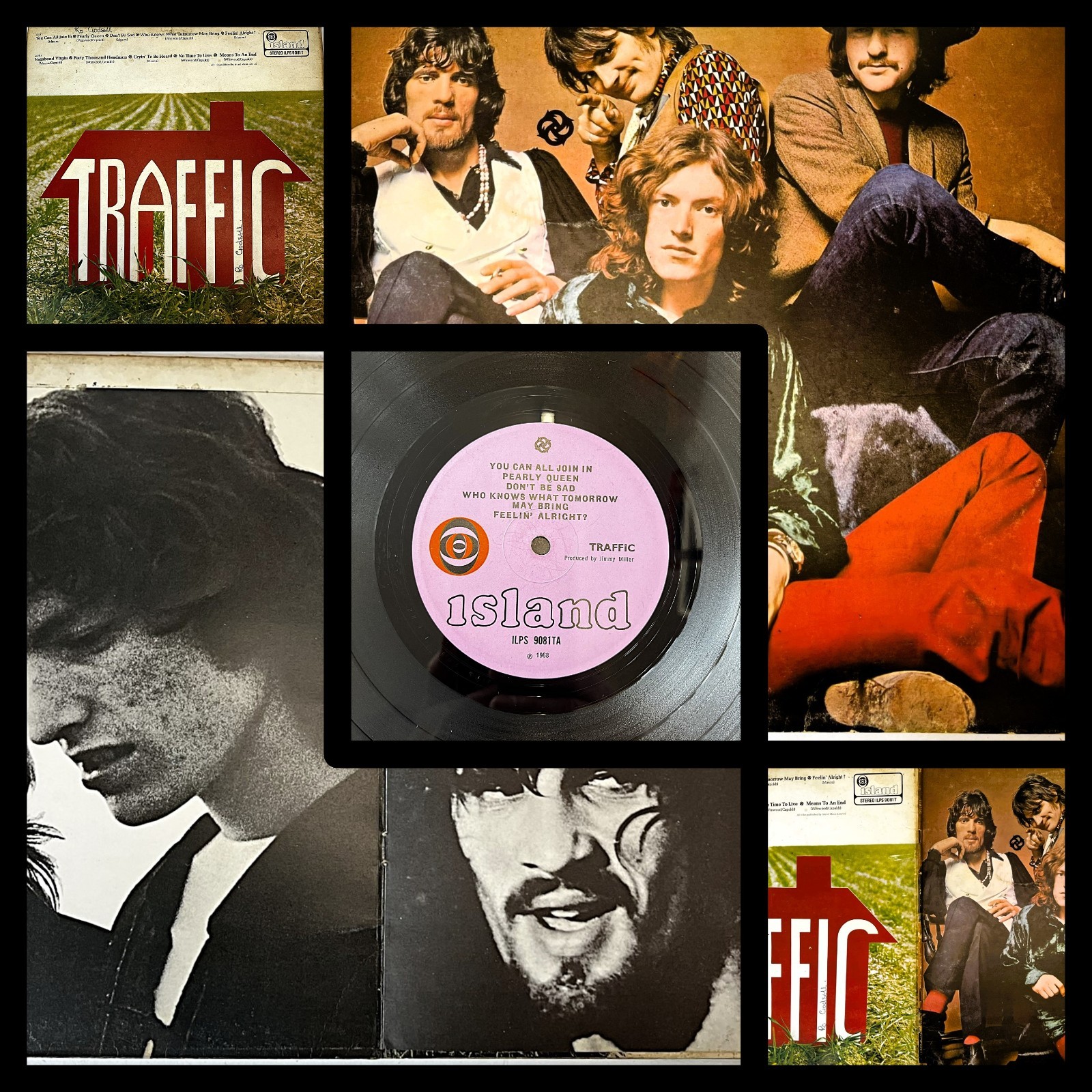 TRAFFIC Self Titled LP (UK 1968 1st Press, Pink Bullseye Island, ILPS 9081T) VG+