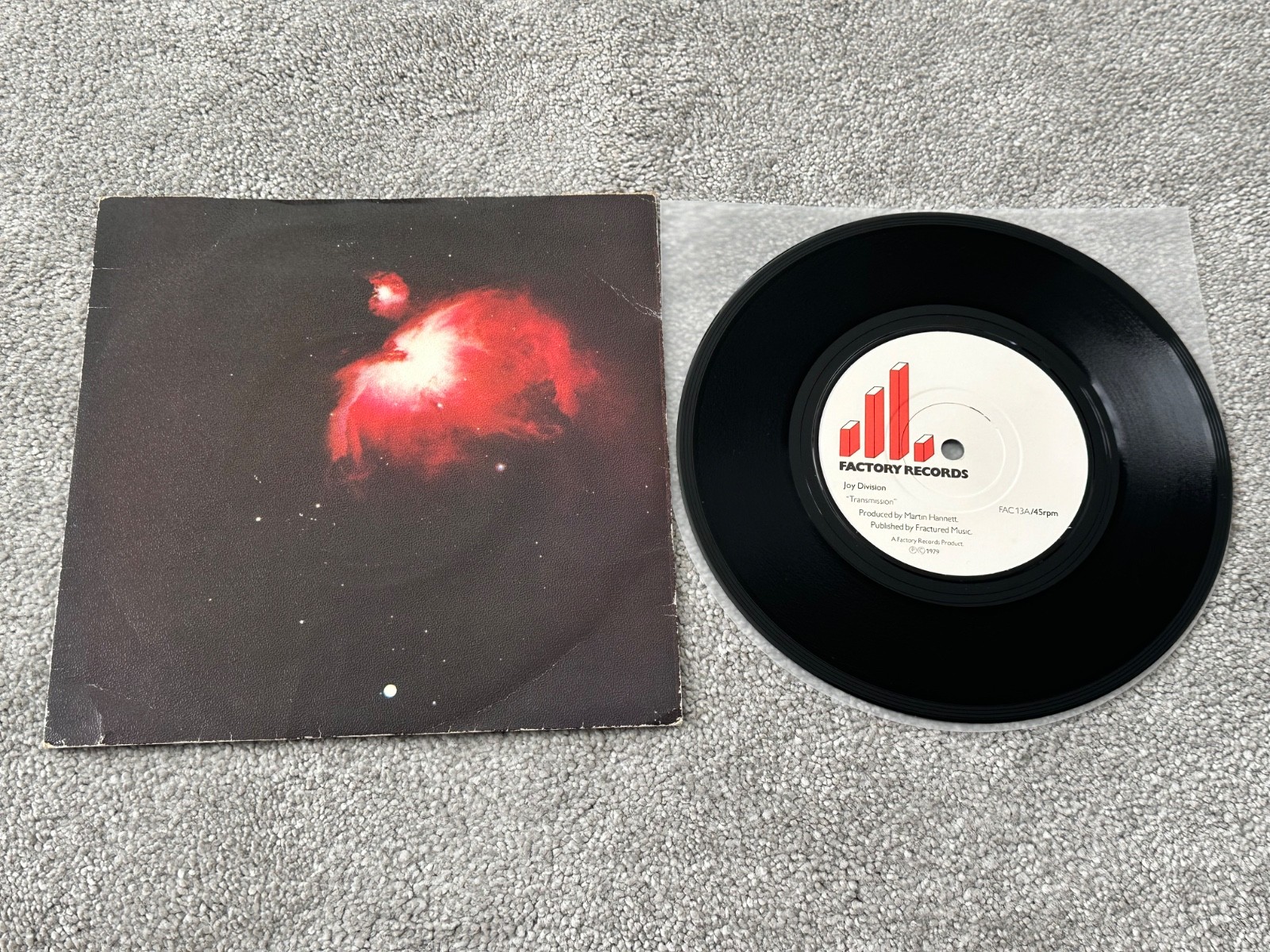 JOY DIVISION – TRANSMISSION / EX+ UK 7″ VINYL SINGLE FAC13 ULTRASONIC CLEANED