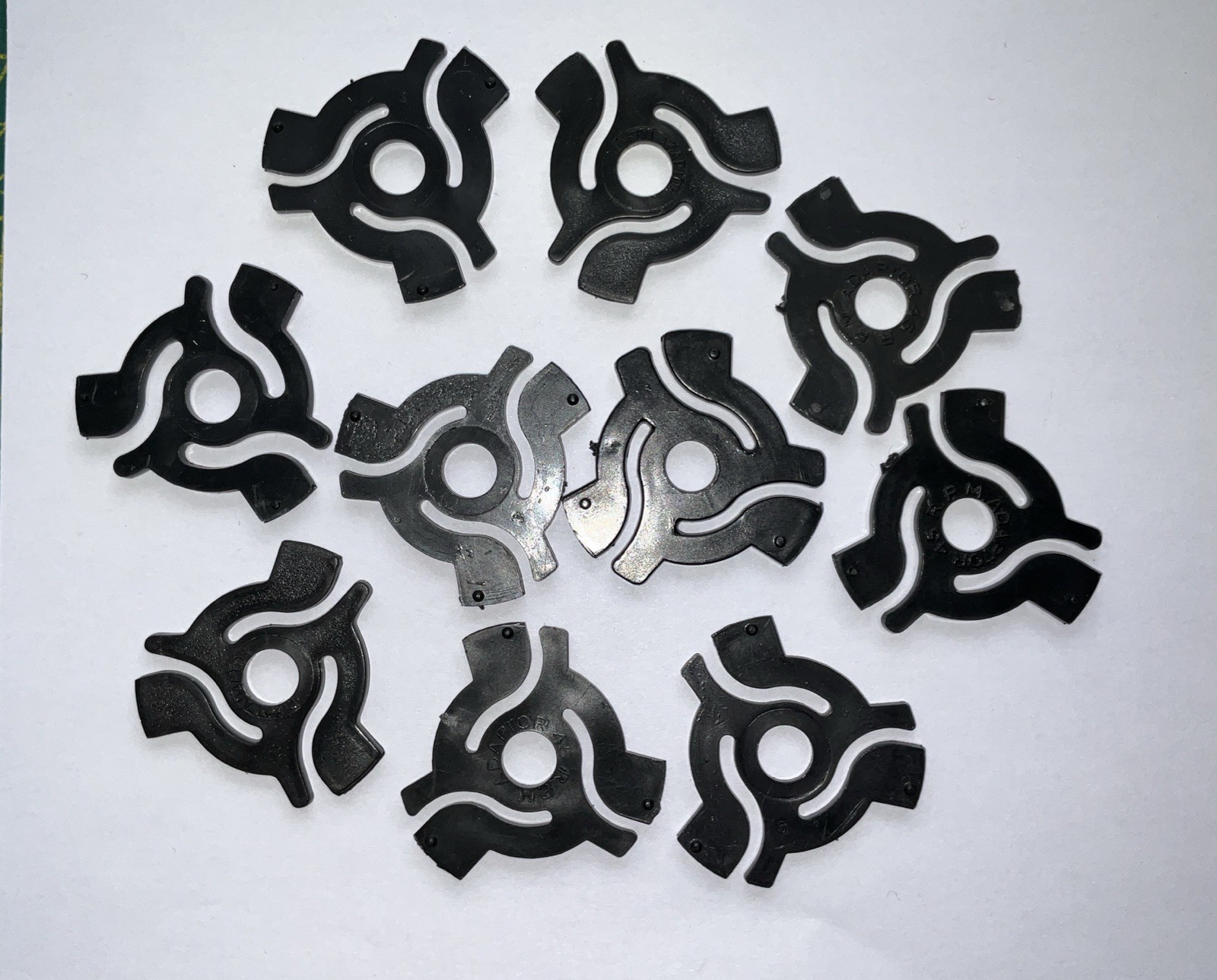 10 x 7″single record centre adaptors spiders 45rpm vinyl juke box