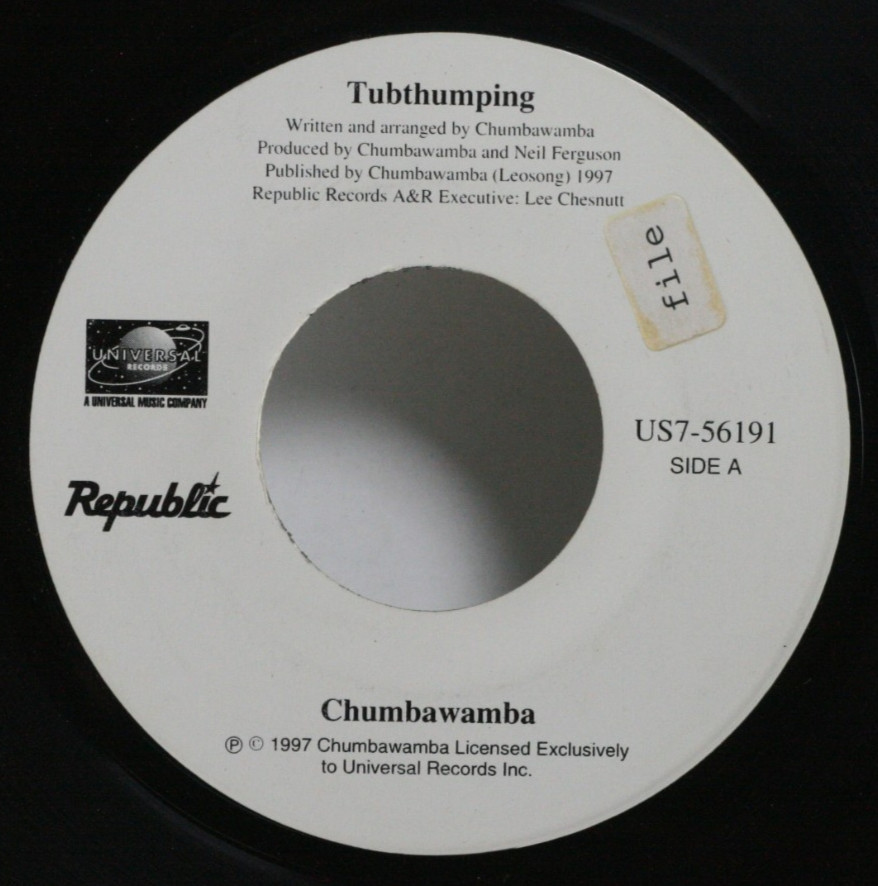 Chumbawamba 45 7″ Tubthumping – 90’s Rock Pop Indie Rare