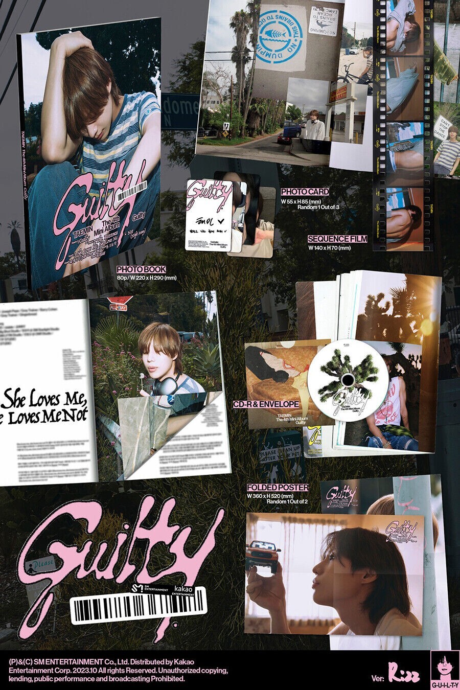 SHINEE TAEMIN [GUILTY] 4th Mini Album PHOTOBOOK GUILTY Ver/CD+Book+Card+Film+etc