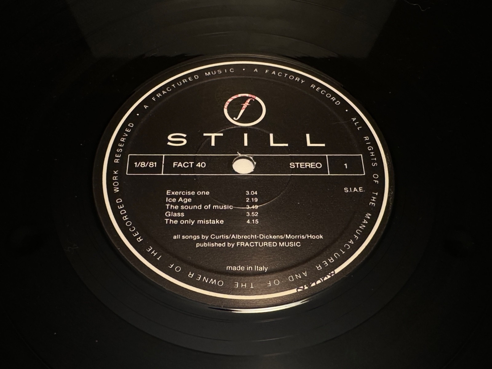 JOY DIVISION / STILL 1981 Factory Records 2xLP Italy FACT 40 Gatefold EX/NM