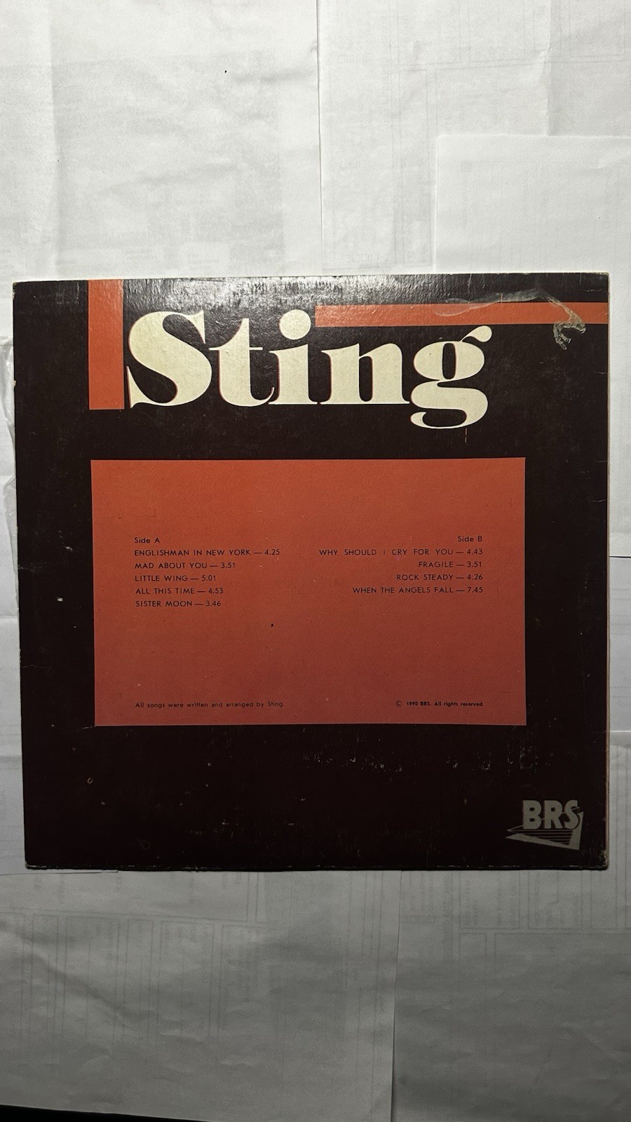 1990 Sting Belarusian only 9-track compilation vinyl LP combining tracks