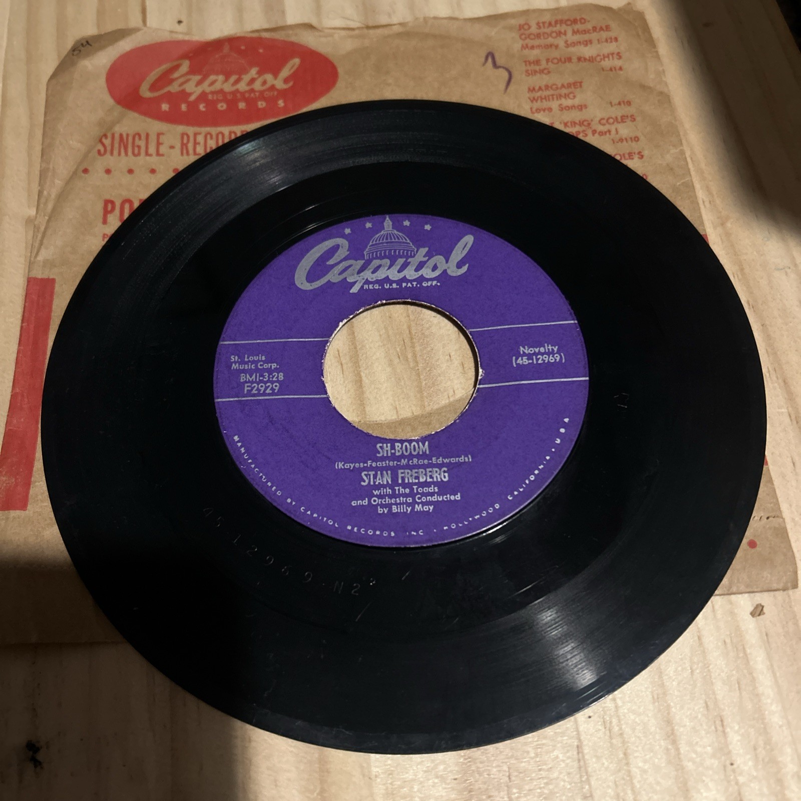Stan Freberg Wide-Screen Mama Blues / Sh-Boom Capitol 7″ Black Vinyl 45 RPM