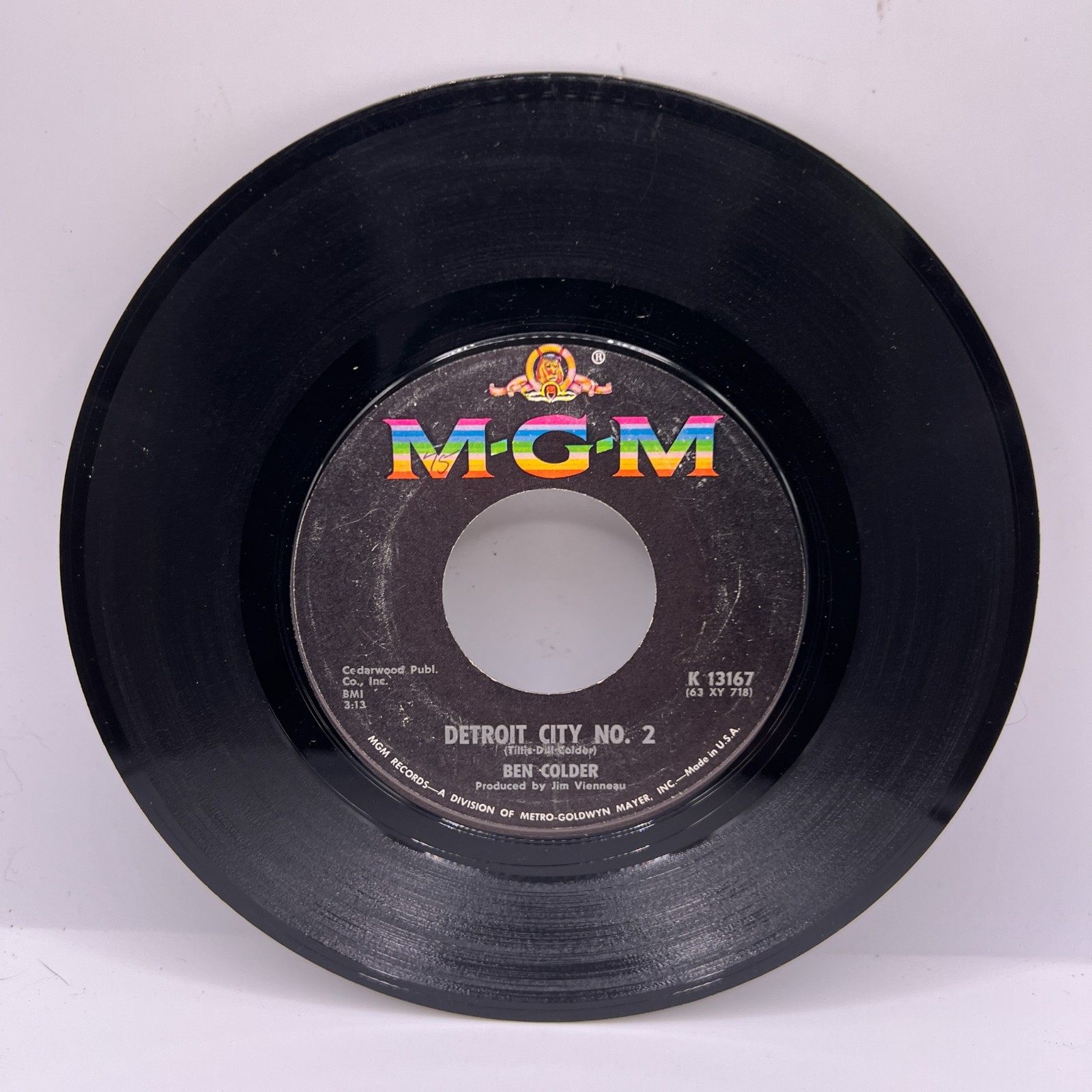 Vinyl 45 Record – Ben Colder – Detroit City No. 2 / Ring of (Fire) Smoke