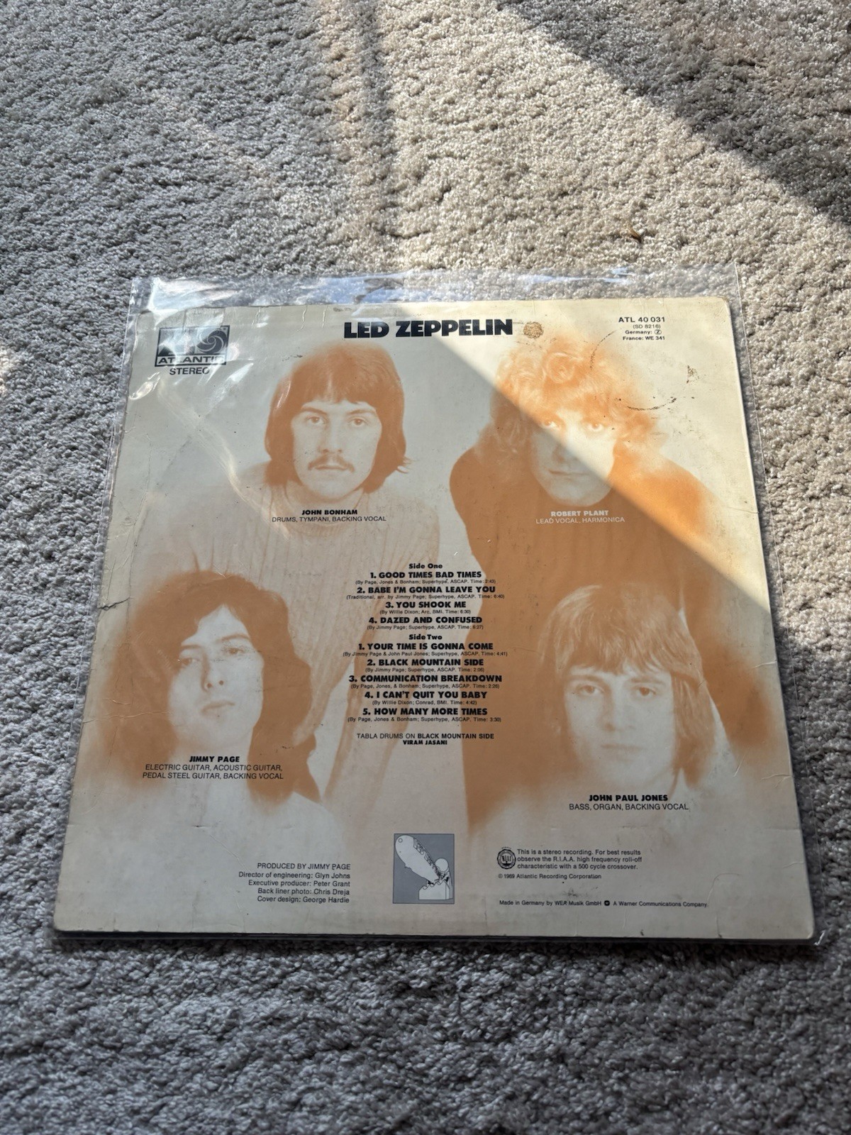 Led Zeppelin – Led Zeppelin LP Germany Reissue Atlantic ATL 40 031 VG