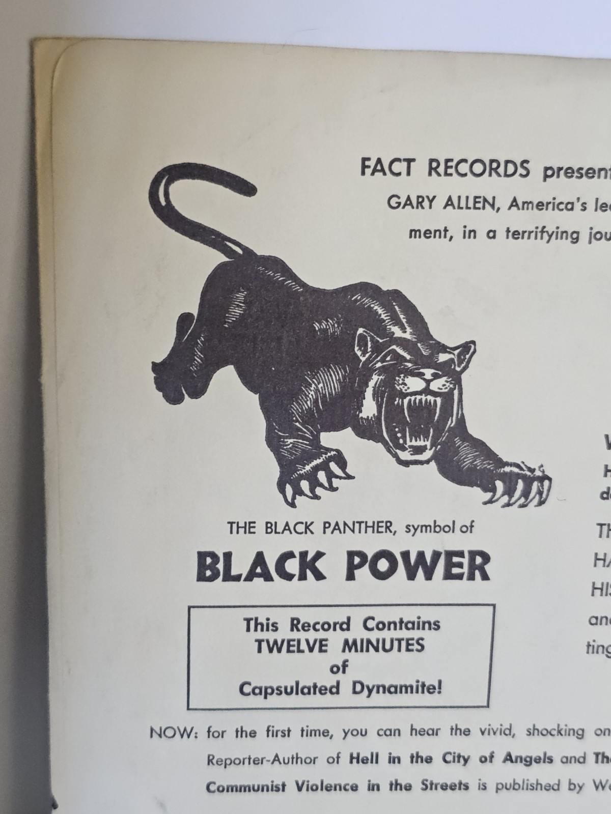 1960s Black Power Gary Allen FACT Records 7″ 33 RPM Political Spoken Word
