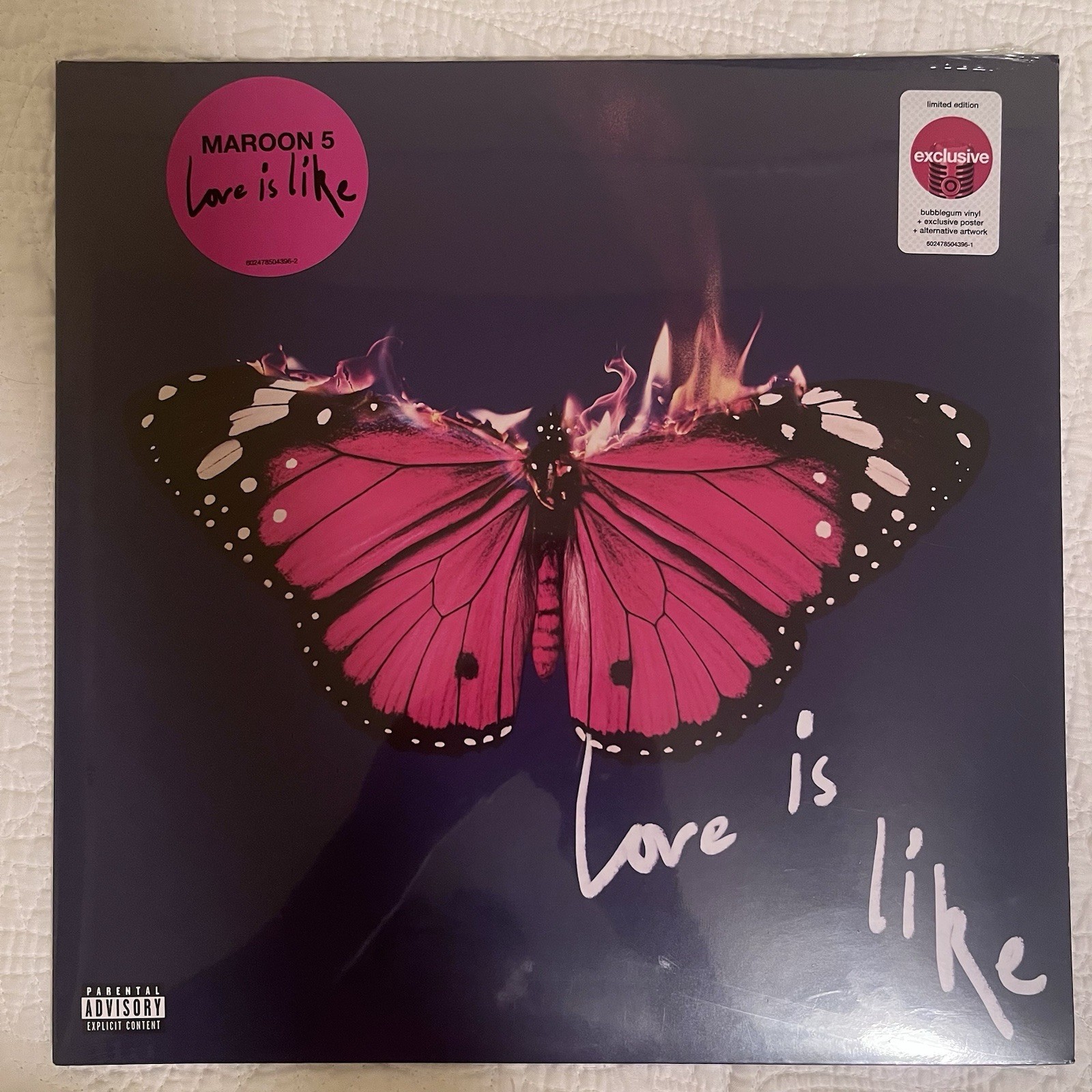 Maroon 5 – LOVE IS LIKE Limited Bubblegum Pink Colored Vinyl LP + Poster SEALED
