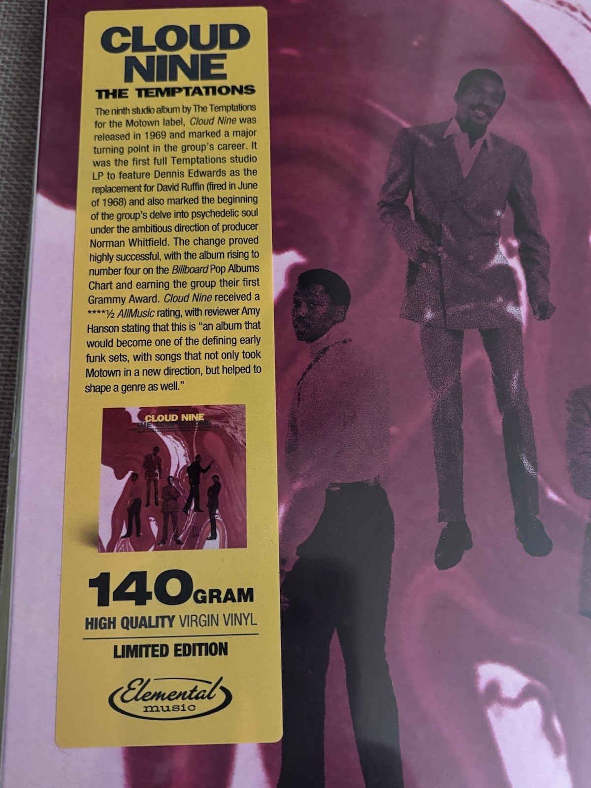 The Temptations Cloud Nine Vinyl Record. New & Sealed!