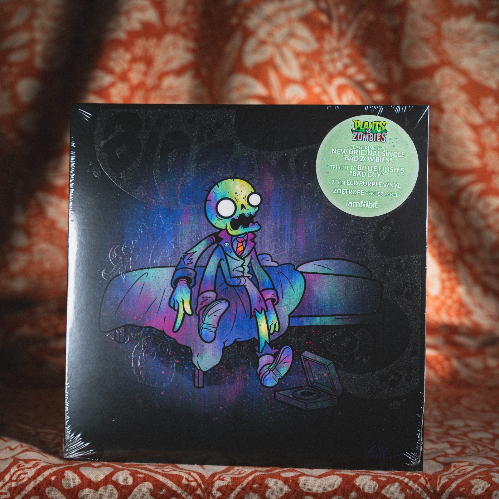 SEALED Plants vs Bad Zombies Billie Eilish PURPLE vinyl GLOW bad guy 7” iam8bit
