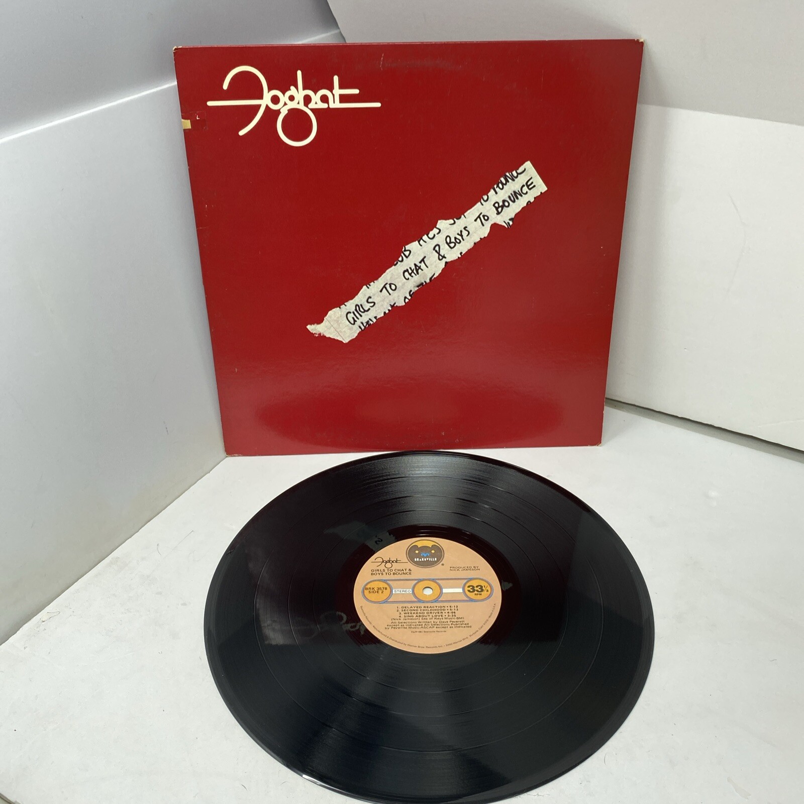 FOGHAT GIRLS TO CHAT & BOYS TO BOUNCE 1981 LP Ex+ VG+