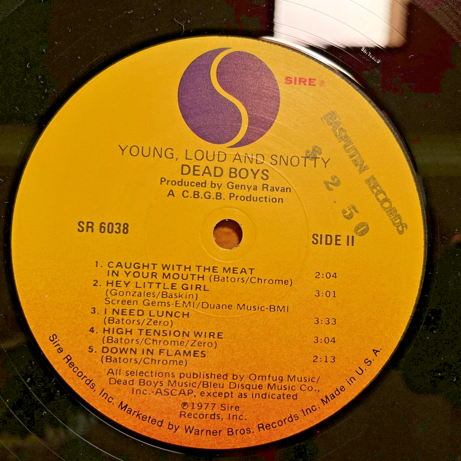 Dead Boys: Young Loud And Snotty 1977 1st US pressing vinyl Sire NM/VG