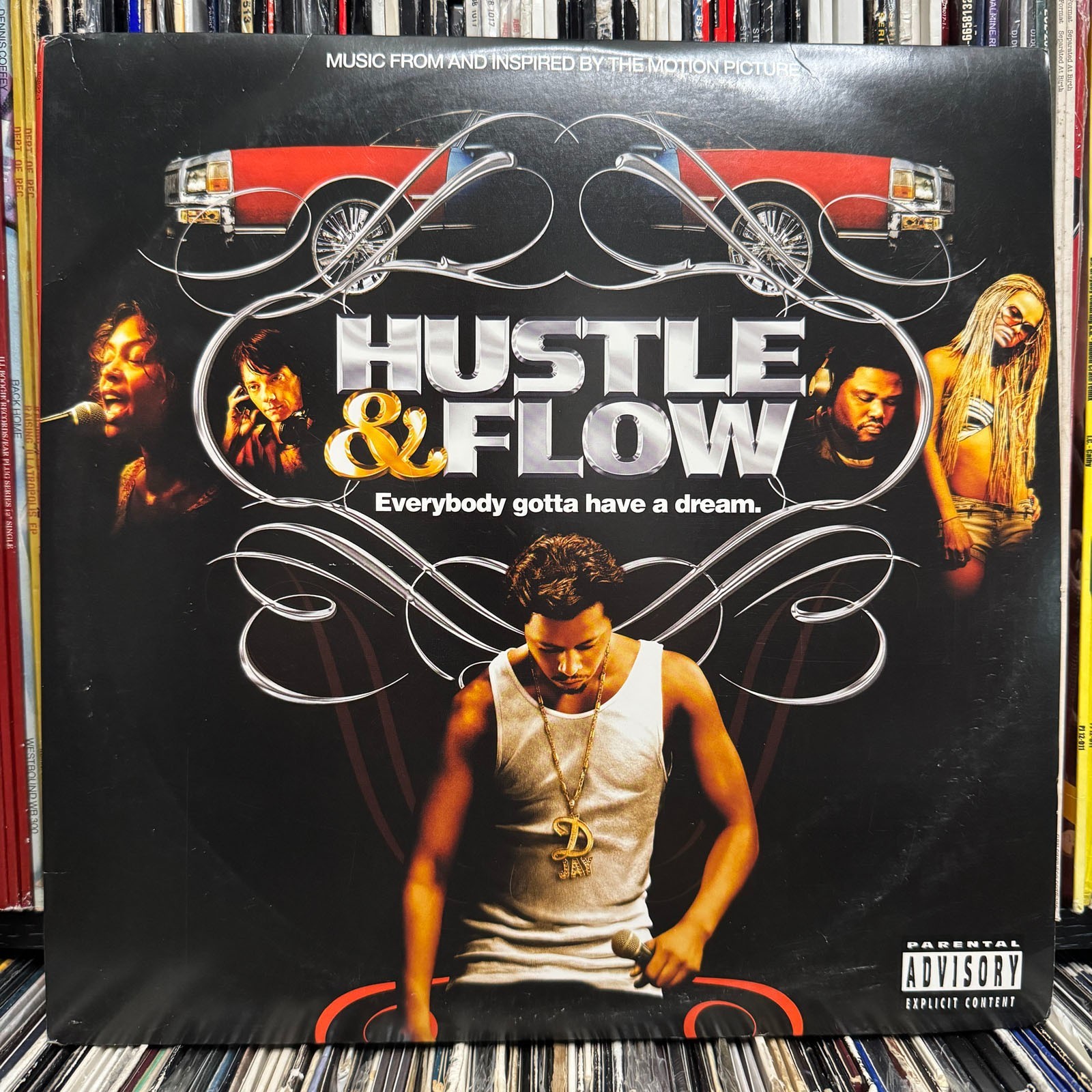 HUSTLE & FLOW SOUNDTRACK (VINYL 2LP) 2005!! RARE!! E-40 + WEBBIE + P$C + T.I.