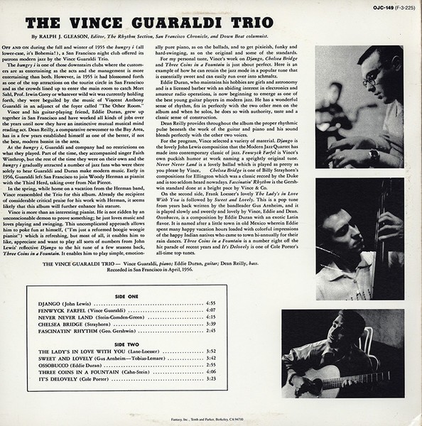Vince Guaraldi Trio – Vince Guaraldi Trio 1984 Re, Mono – VG/VG+