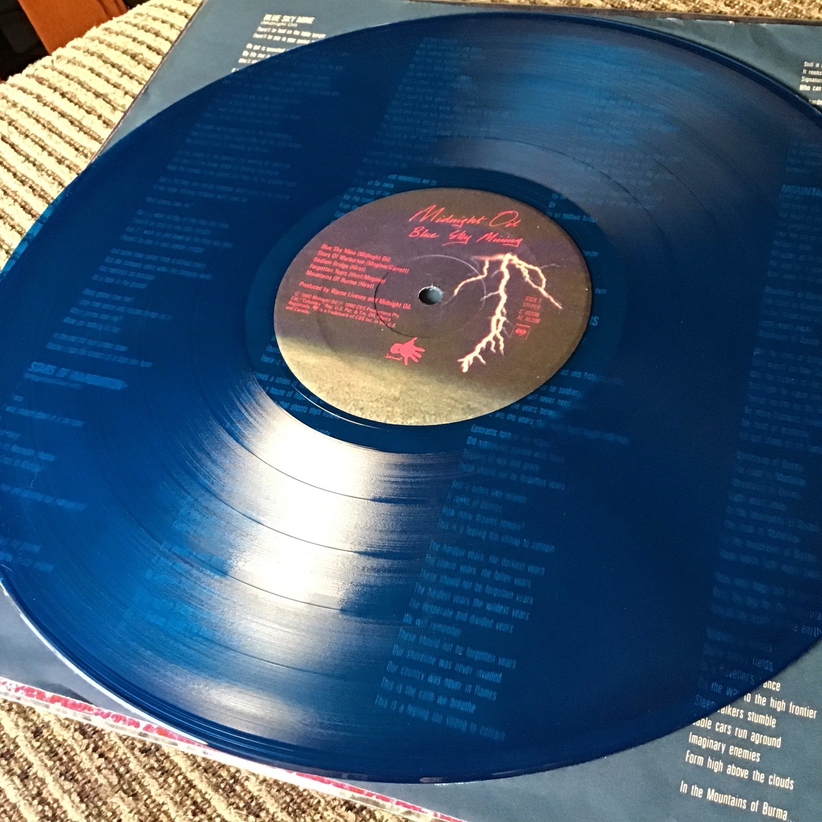MIDNIGHT OIL BLUE SKY MINING OOP 1990 LP LIMITED EDITION BLUE VINYL COLUMBIA