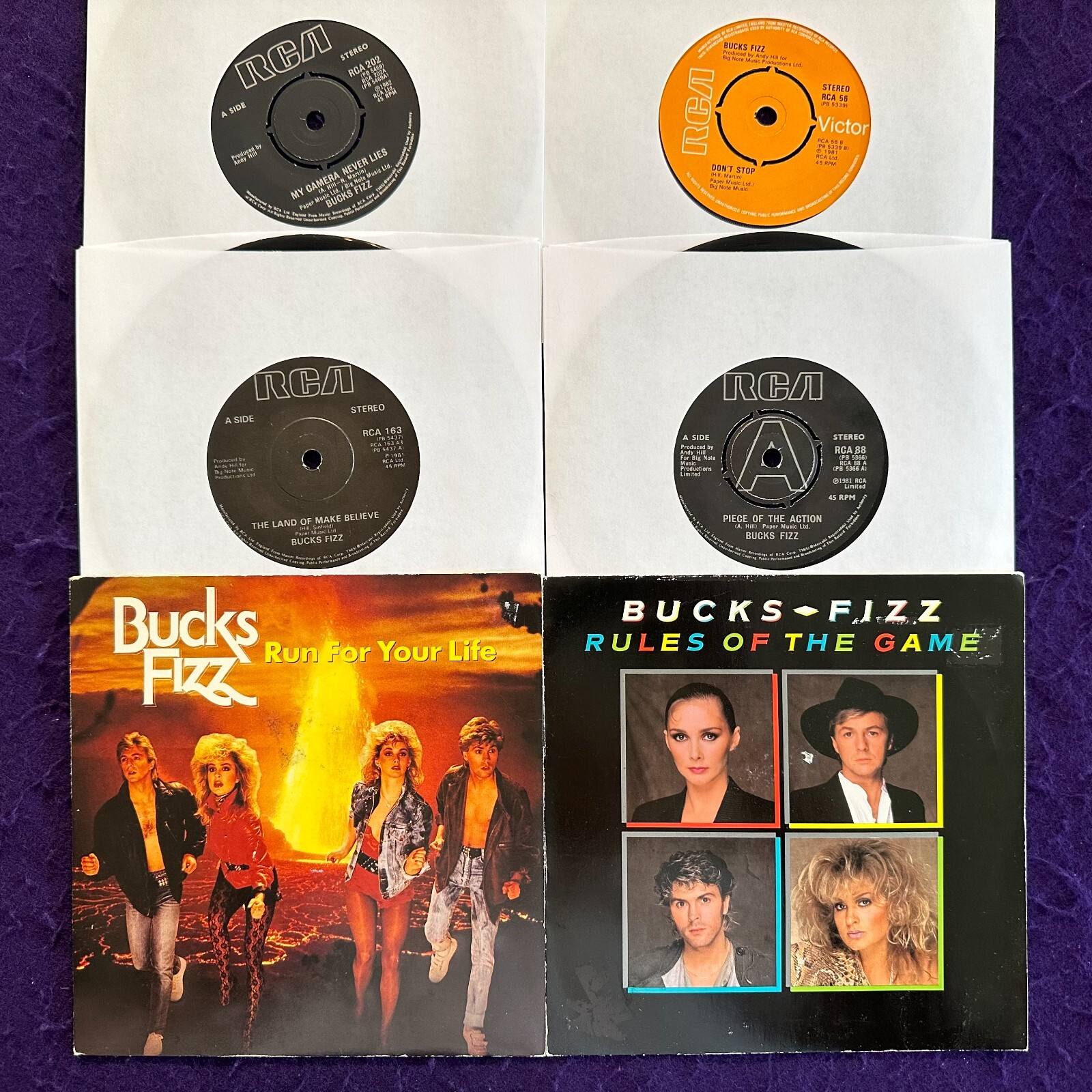 6x UK Lot 45 BUCKS FIZZ Rules Of / Run For / My Camera / The Land of / Piece of