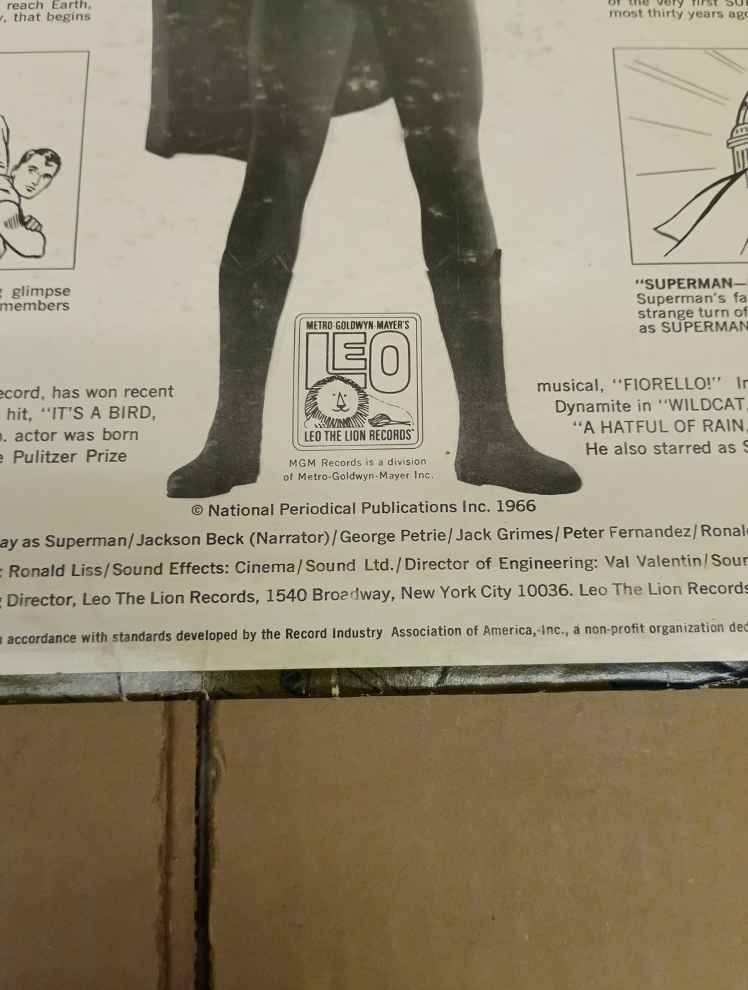 The Official Adventures–Superman LP 1966 LEO THE LION/MGM CH-1022